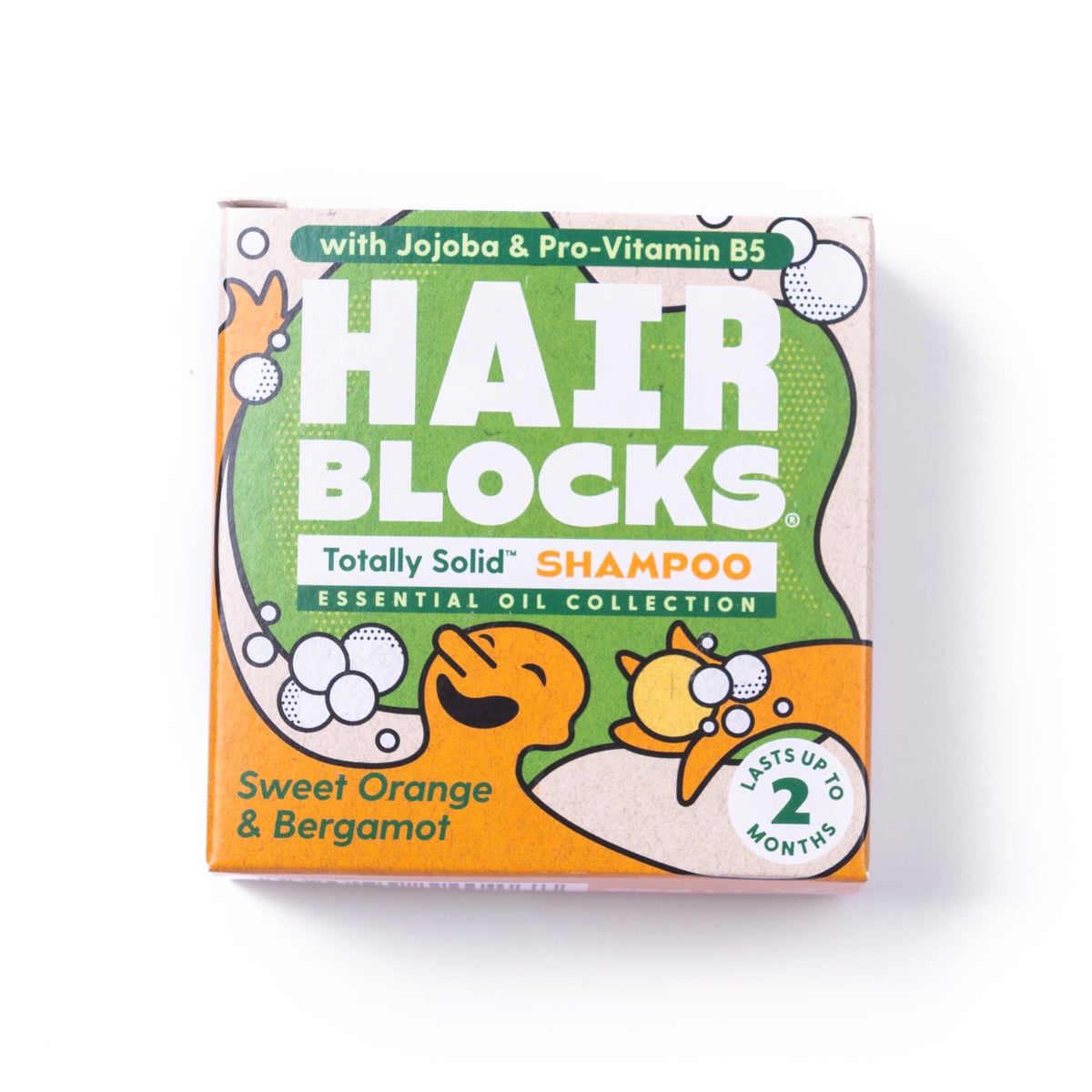 Shower Blocks Hair Blocks Solid Shampoo Bar - Sweet Orange & Bergamot, 85g