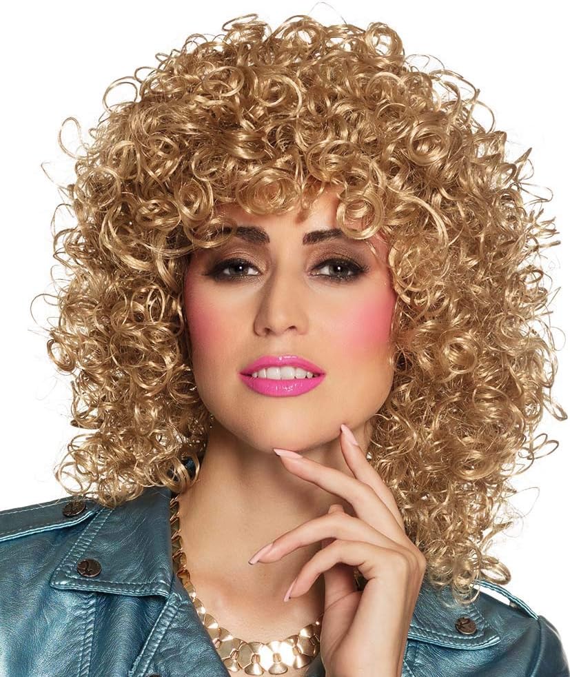 Boland Adult Club Wig Curly Synthetic Hair Blonde Costume Carnival Party 1