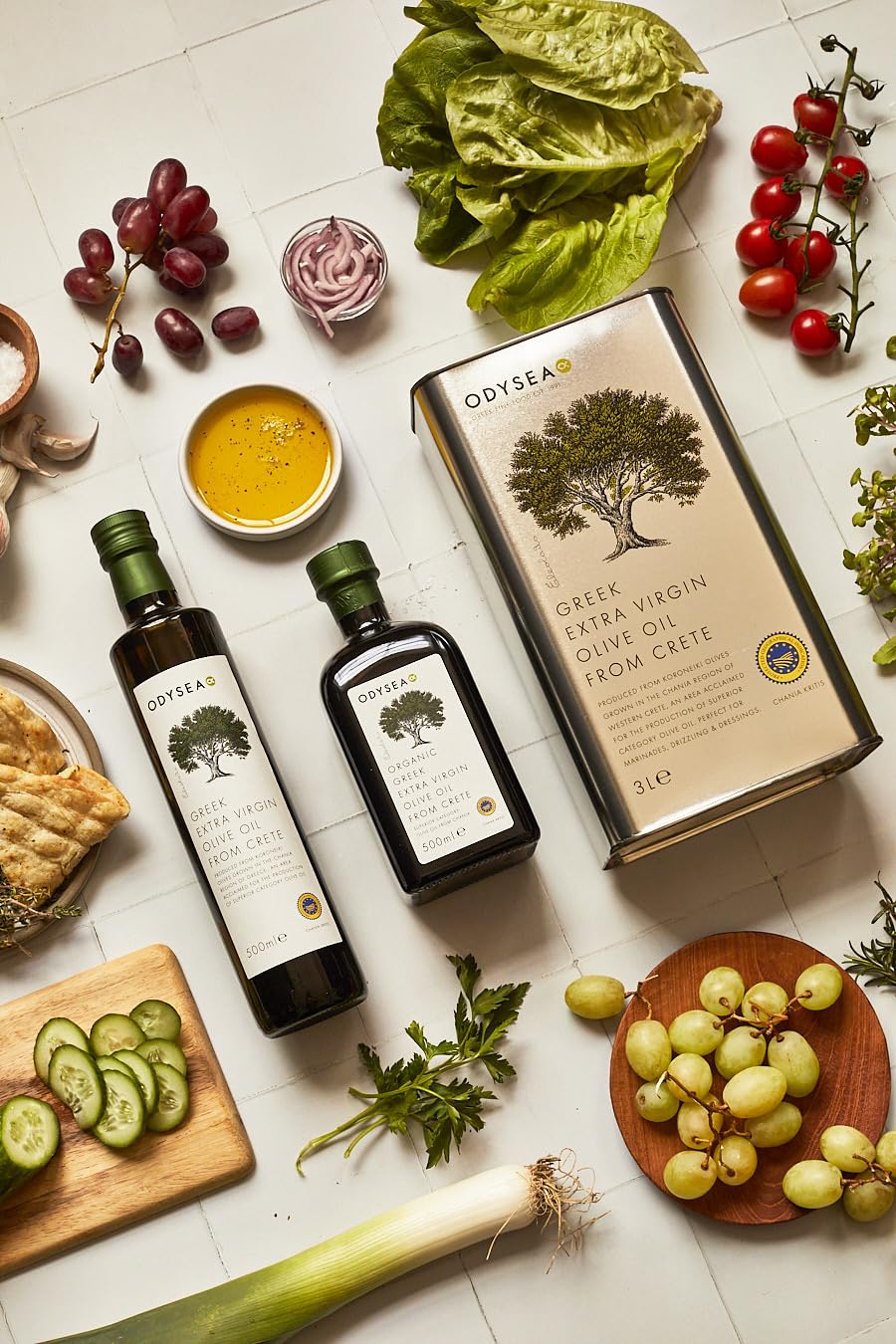 Odysea PGI Extra Virgin Olive Oil, Cold-Extracted Koroneiki Olives, Chania Crete, 750ml Glass Bottle