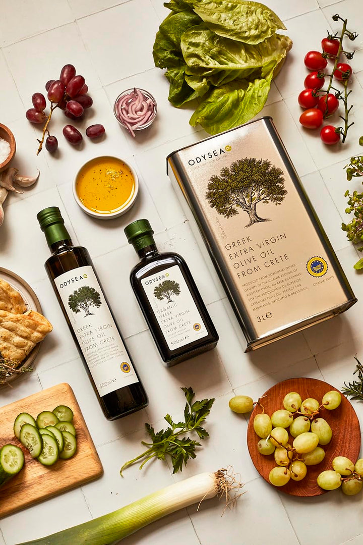 Odysea PGI Extra Virgin Olive Oil, Cold-Extracted Koroneiki Olives, Chania Crete, 750ml Glass Bottle