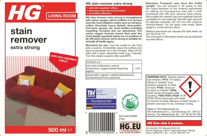 HG - Stain Remover Extra Strong Carpet & Upholstery Cleaner Spray (500ml)