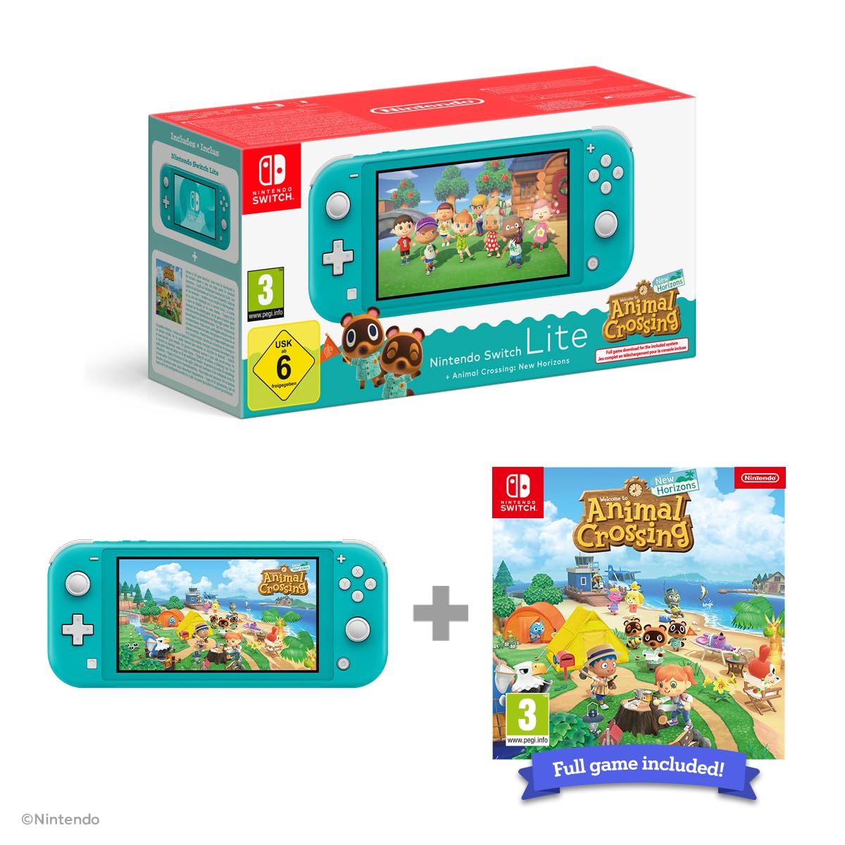 Animal Crossing: New Horizons - Nintendo Switch Lite (Turquoise) Bundle 1