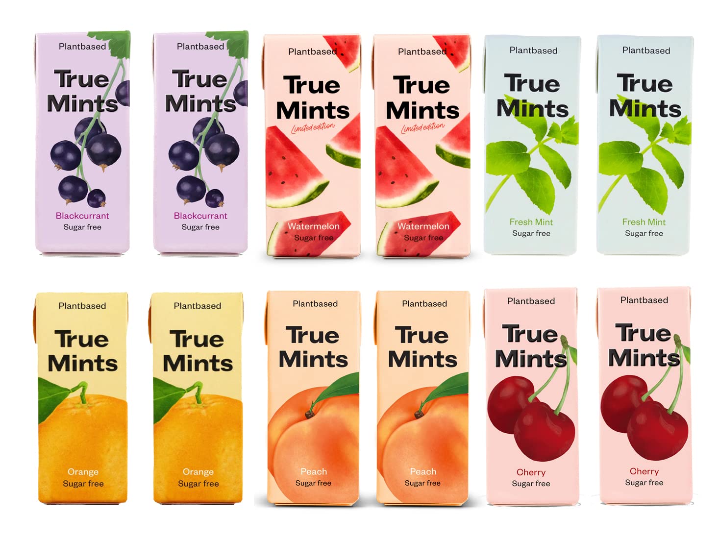 True Gum Sugar-Free Mints - Xylitol Pastilles, Vegan Certified, 12-Pack 1
