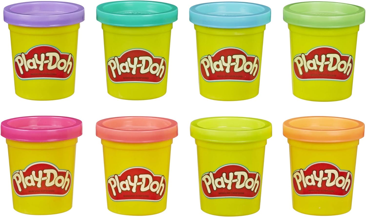 Play-Doh 8er-Pack Neon-ungiftige Modelliermasse – 8 leuchtende Farben (E5063ES1) 3