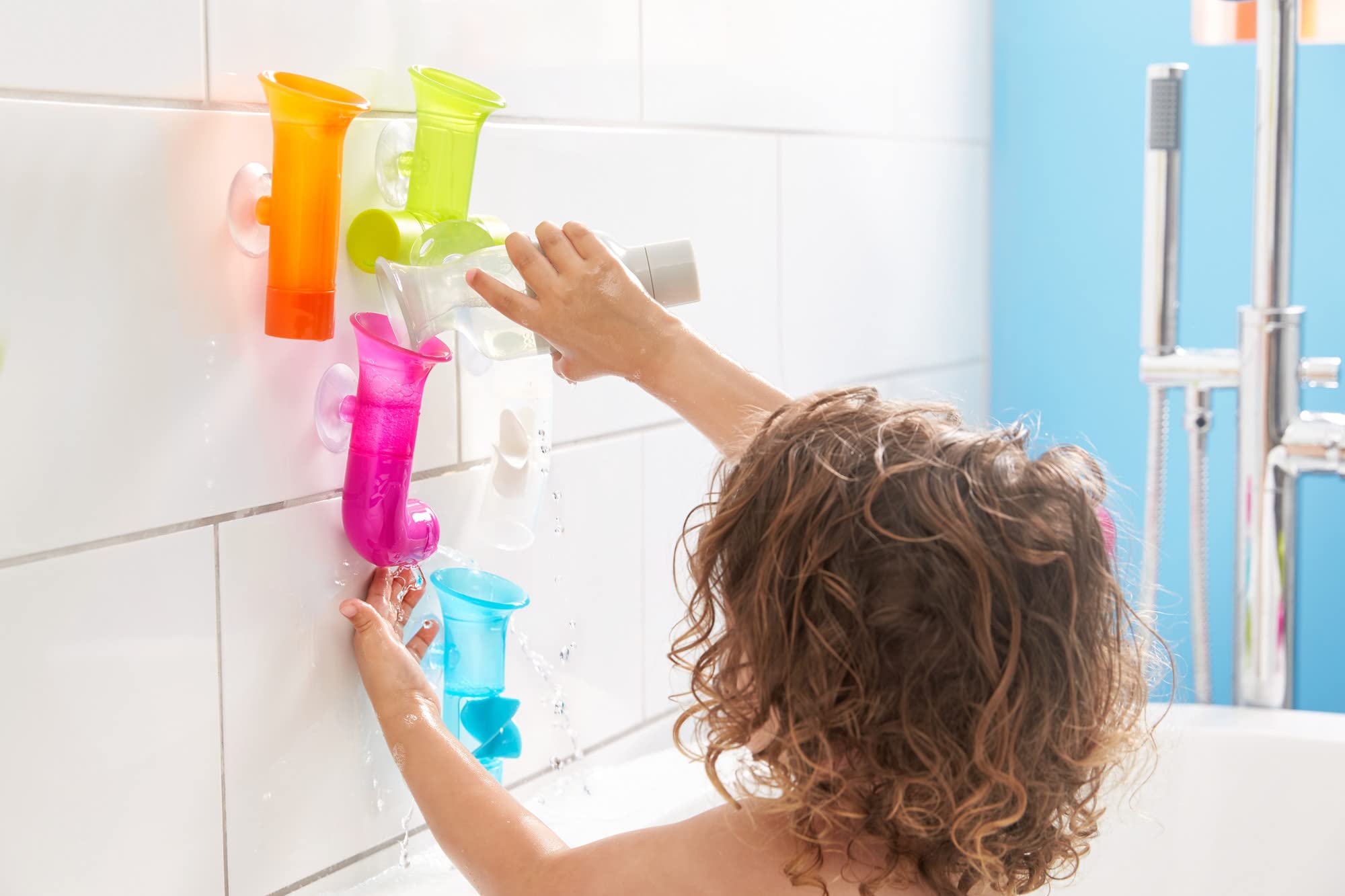 Boon Pipes Bath Toy - 5 Multicoloured Water Pipes | Ages 9 Months to 4 Years 3