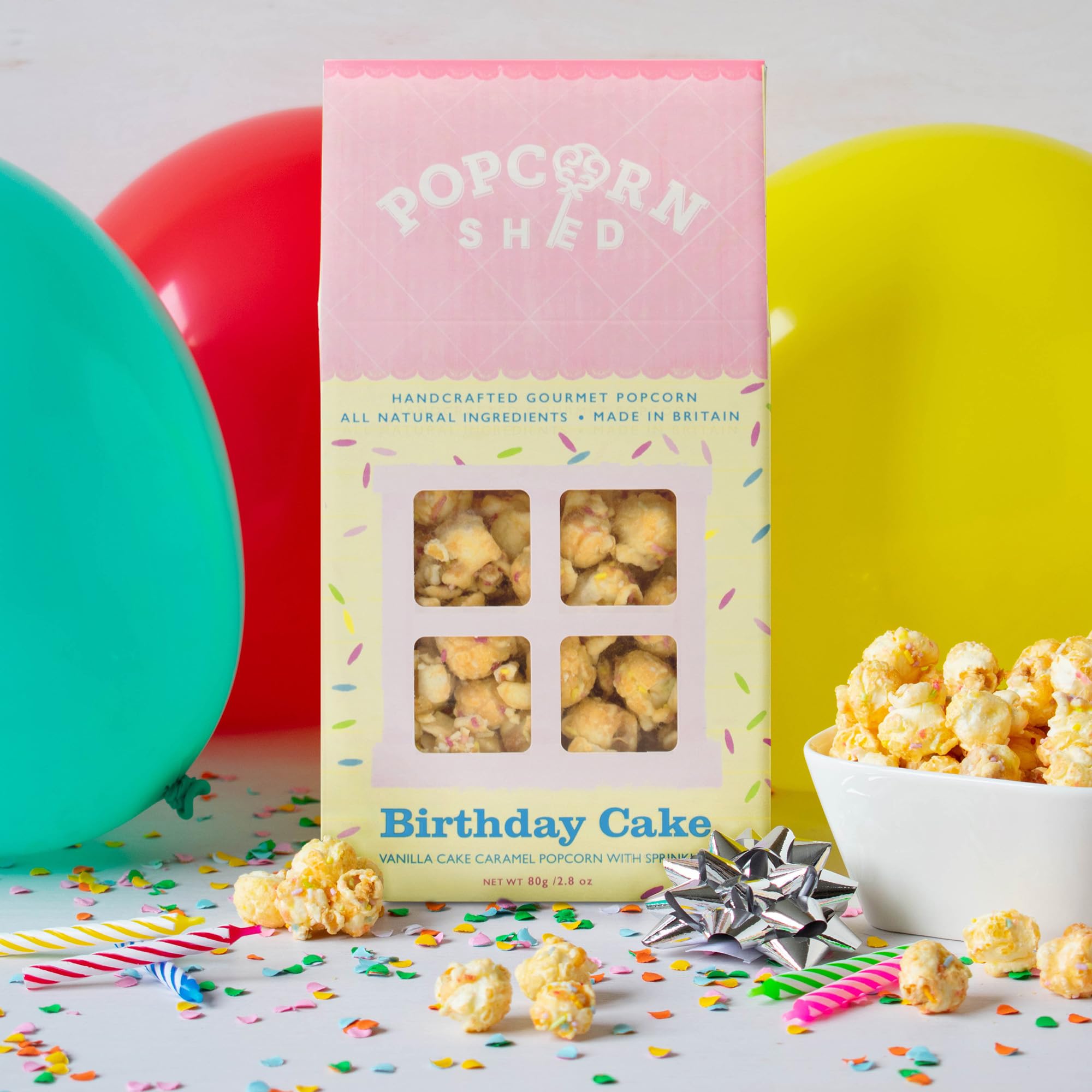 Popcorn Shed Birthday Cake Popcorn - 80g Gift Box | Vegetarian | Natural 5