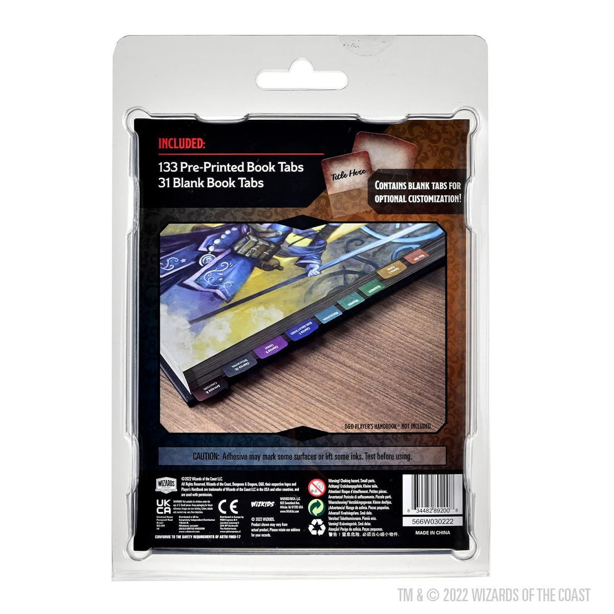 WizKids D&D Player's Handbook Book Tabs RPG Accessory | 168 Acrylic Tabs 2