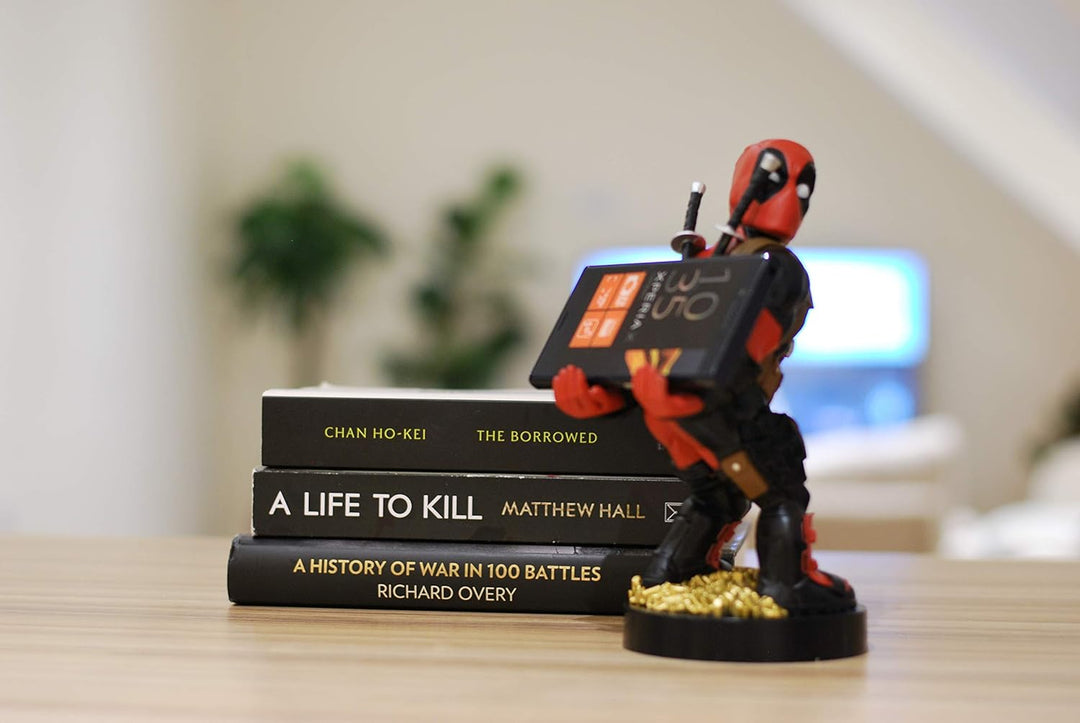 Marvel Deadpool Rear View Cable Guy - Controller & Phone Holder with Charging Cable