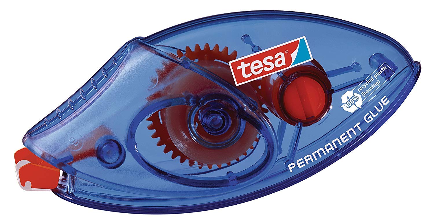 tesa Roller Permanent Gluing ecoLogo Disposable - Tear-Resistant PET Tape | 8.5m x 8.4mm 1