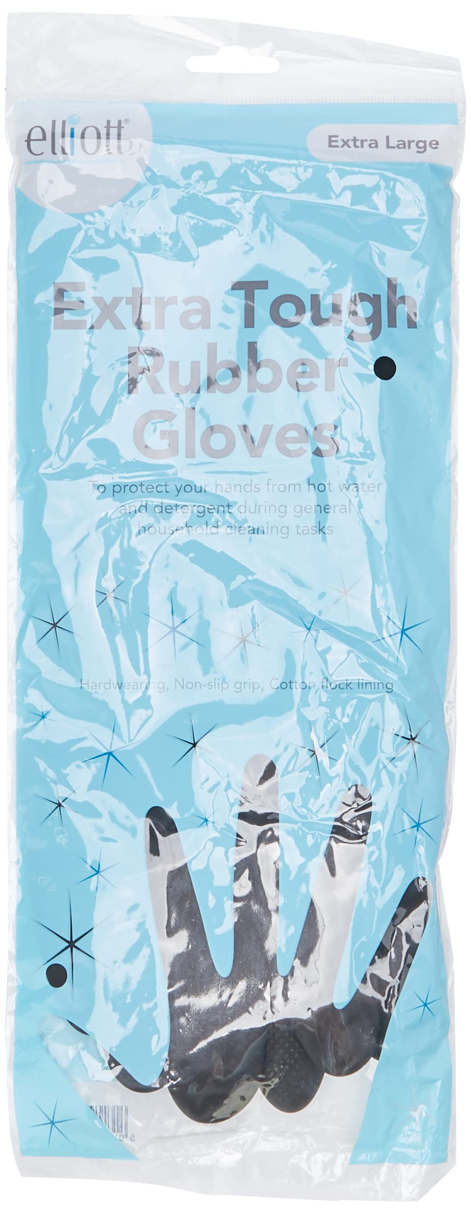 Elliott - Extra Large Extra Tough Rubber Gloves, Black