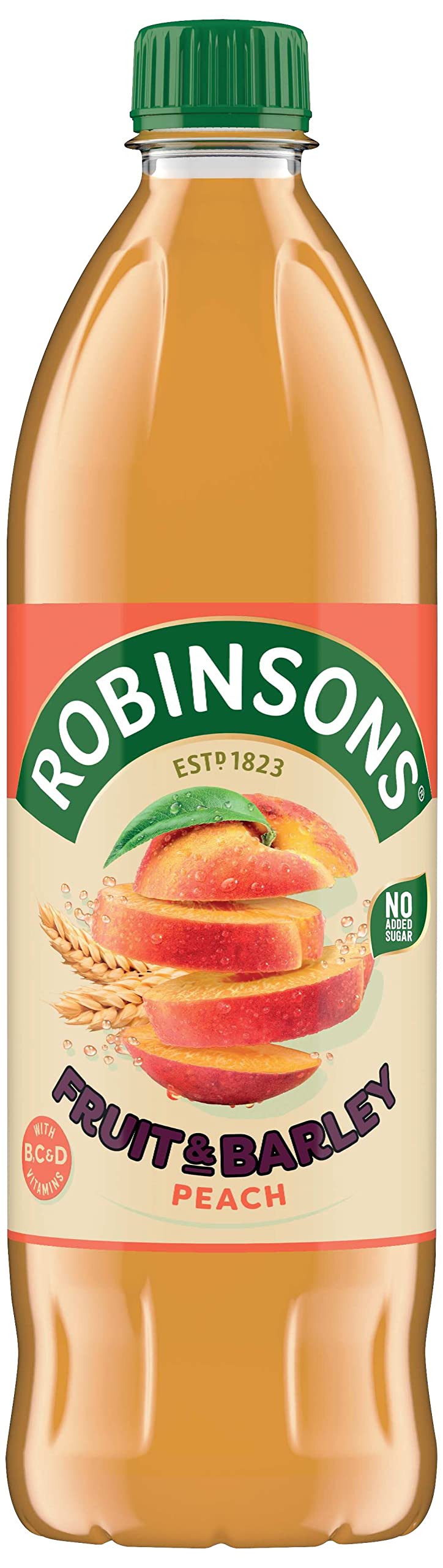 Robinsons Fruit & Barley Peach Squash - No Added Sugar, Low Calorie | 1 L