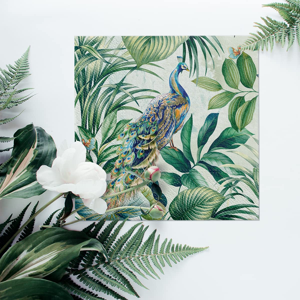 PAW Decor Collection Paper Napkins - Peacock Design | 33 x 33 cm | 20 Pack 5