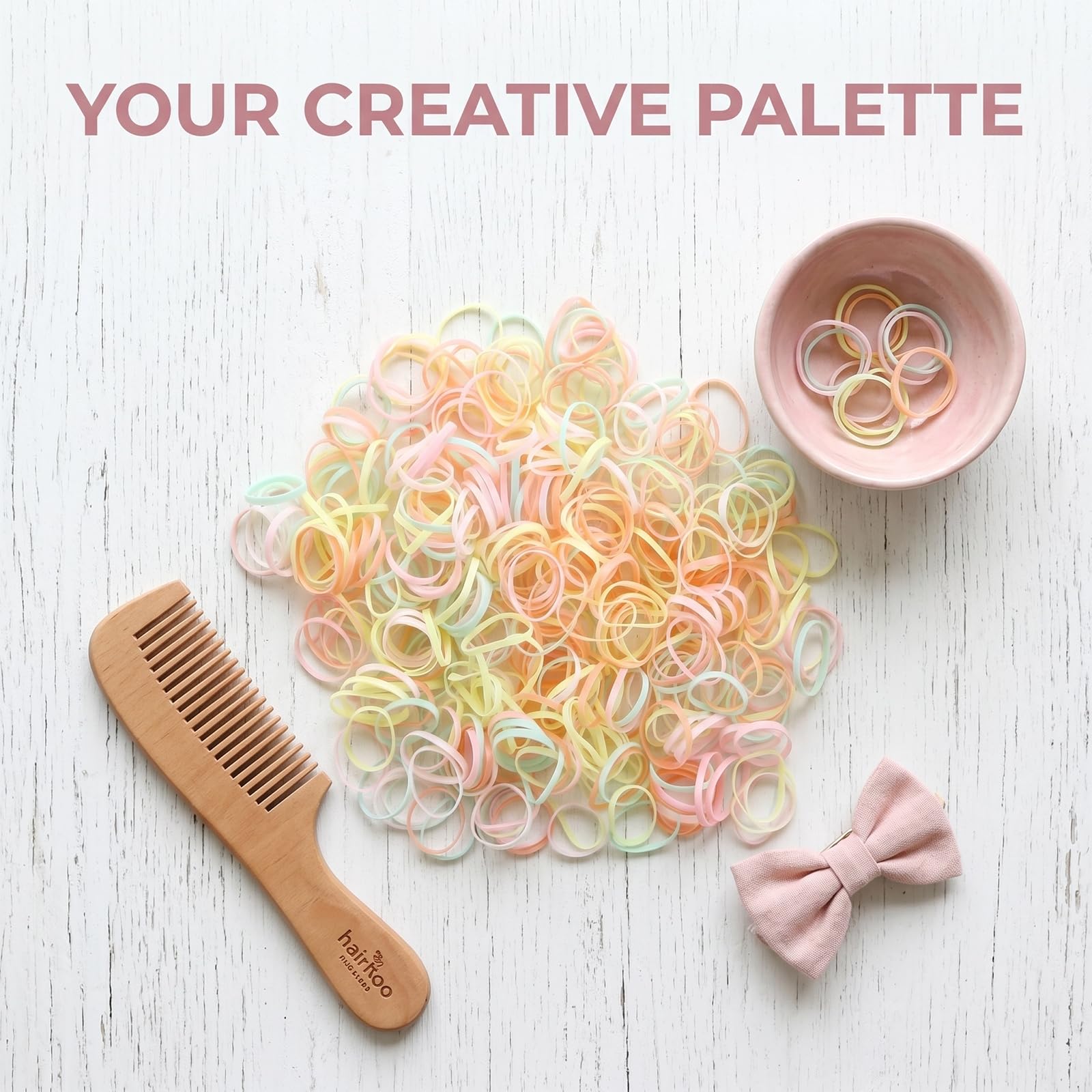 Muexoee Mini Elastic Hair Ties - 500 Pack Ice Cream Colours for All Hair Types 6