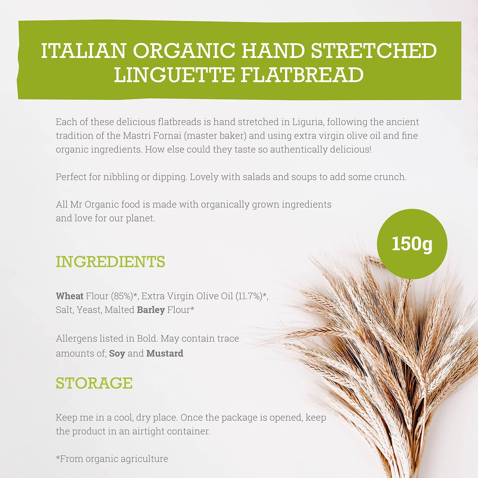 Mr Organic Classic Flatbread - Organic & Vegan Crisp Snack | 150g