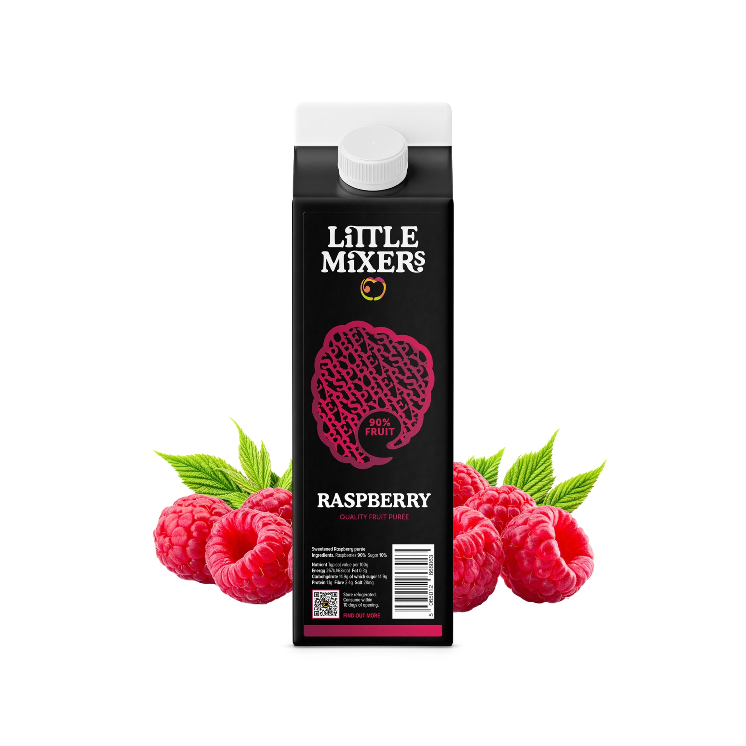 LITTLE MIXERS Raspberry Purée - Real Fruit Cocktail Mixer | 1kg Carton