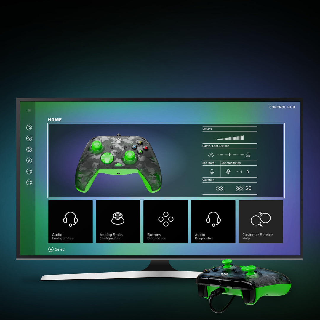 Turtle Beach Rematch Core Wired Gaming Controller for Xbox & PC - Green and Ghost Black Camo