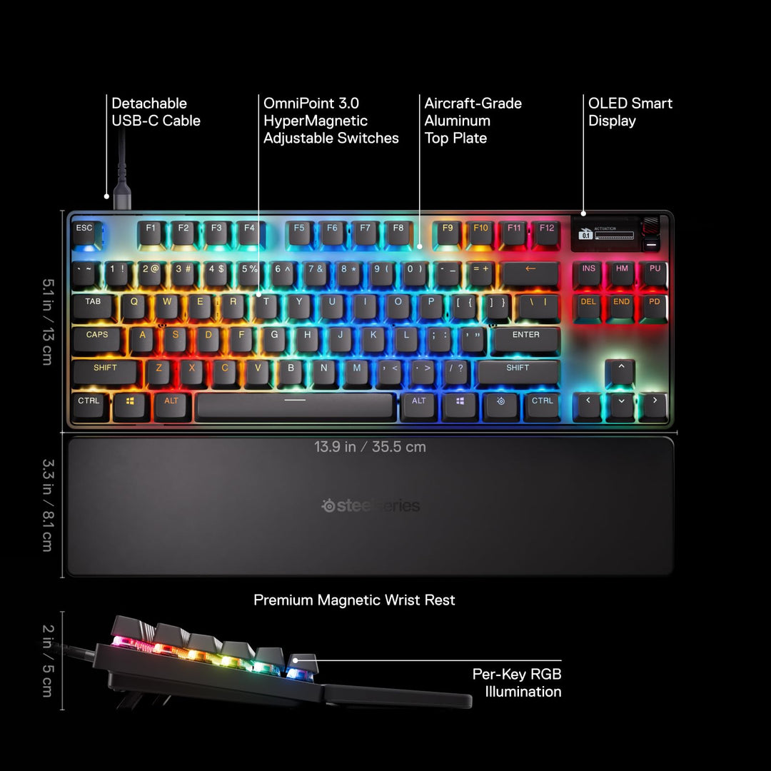 SteelSeries Apex Pro TKL Gen 3 (2025) - HyperMagnetic Gaming Keyboard - Black