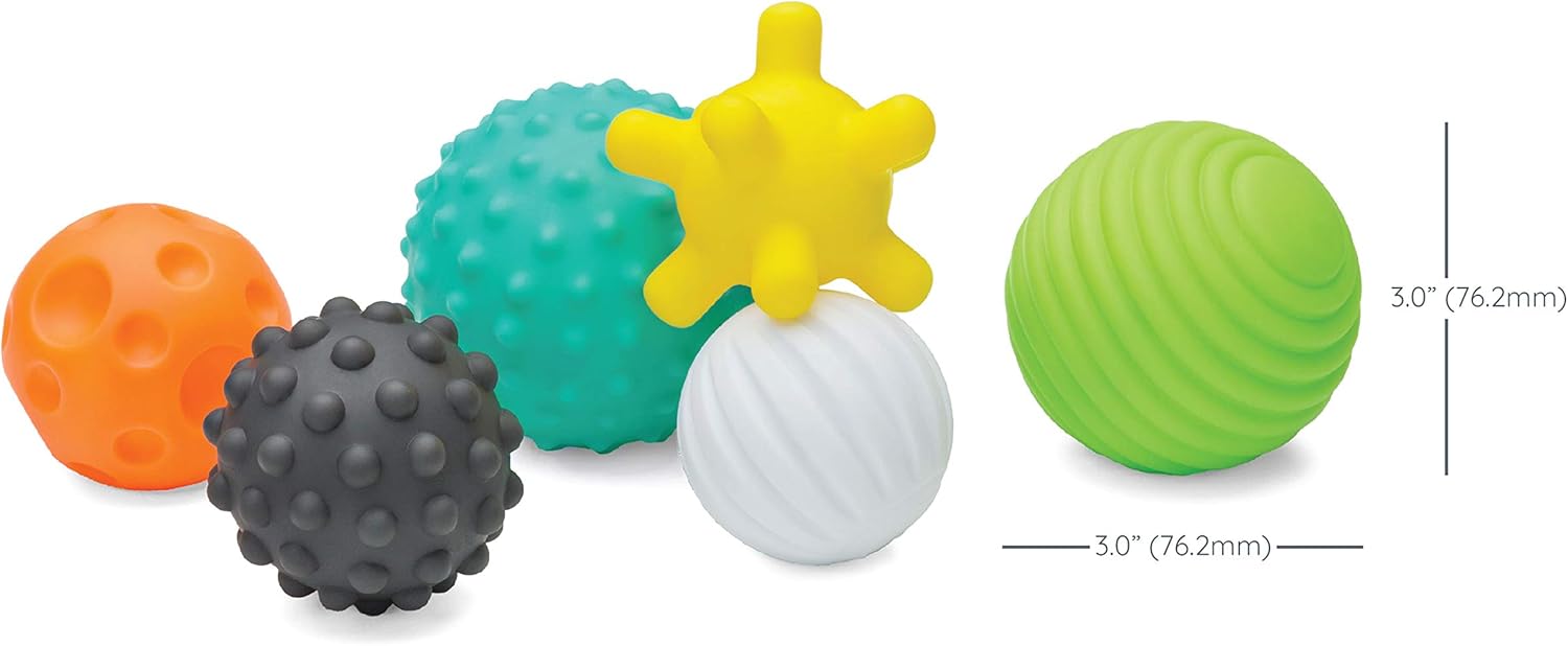 Infantino Textured Multi Ball Set - 6 Easy-to-Grab Sensory Balls for Babies 6 Months+ 2