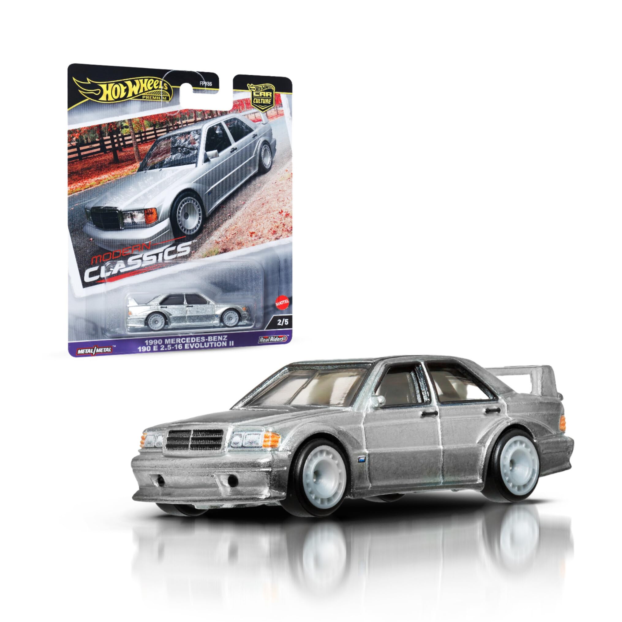 Hot Wheels Premium Mercedes-Benz 190E - Car Culture Circuit Legends 1:64 Scale Die-Cast Vehicle 1