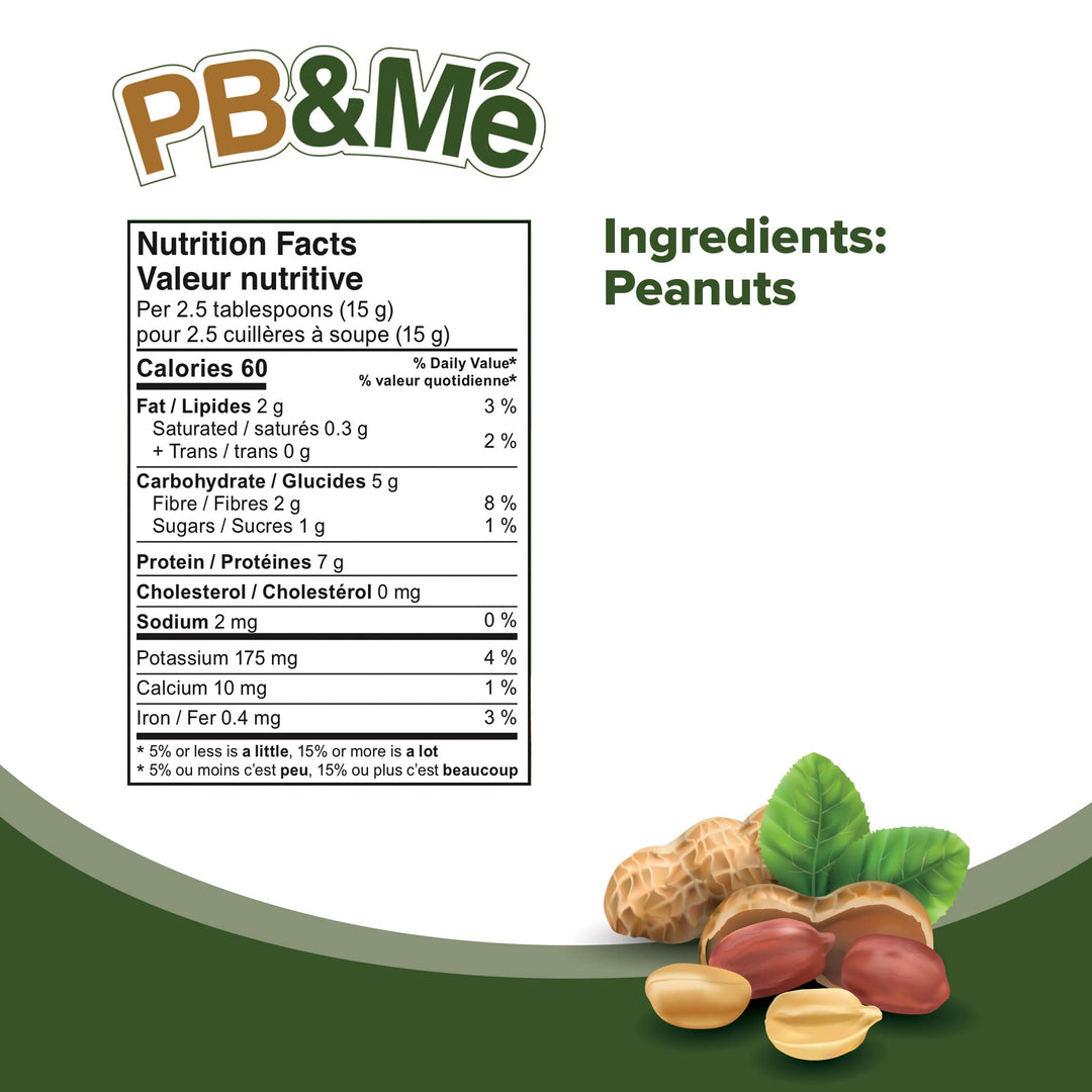 PB&Me Powdered Peanut Butter, No Sugar Added, Gluten-Free, 0.906 kg 2-Pack