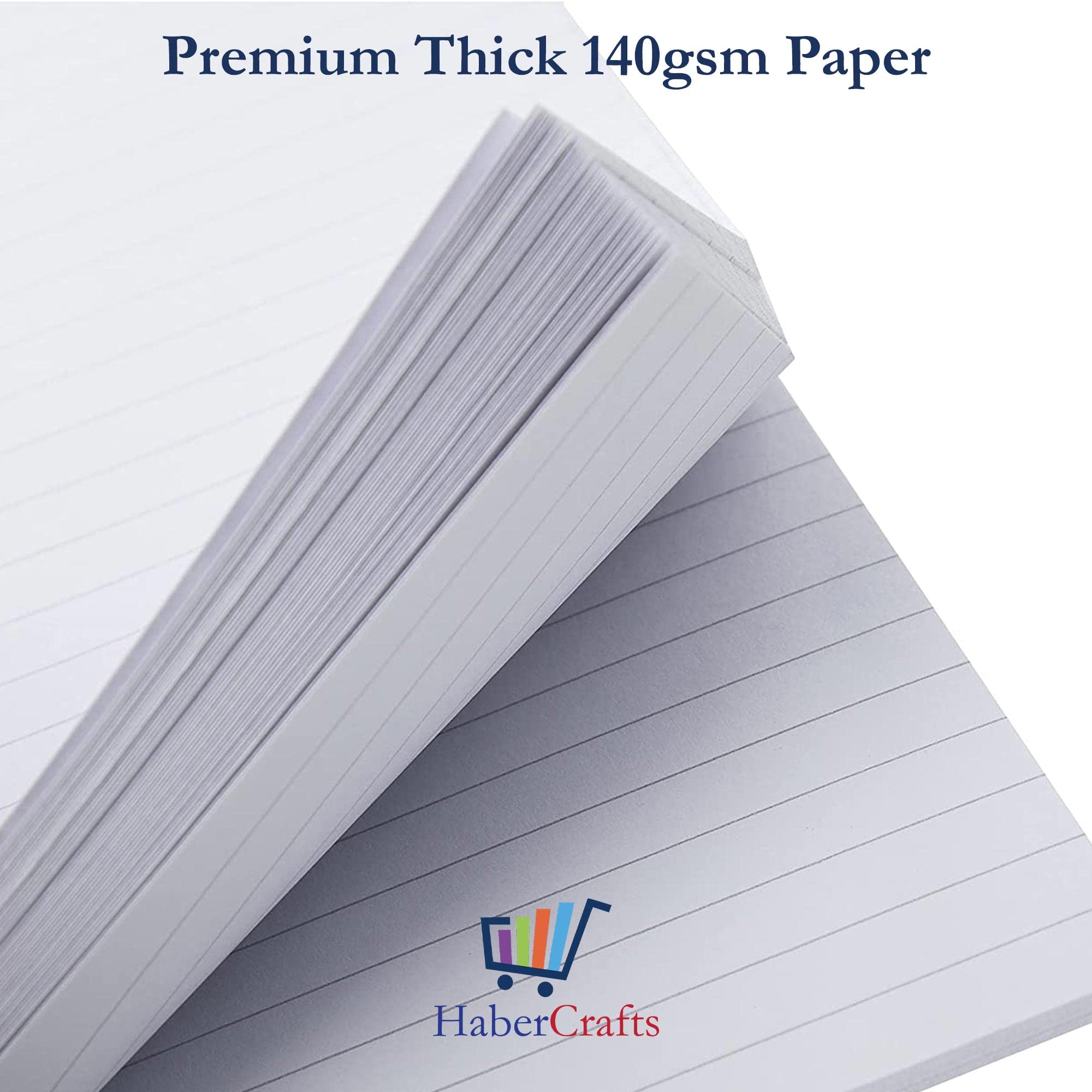 Habercrafts Wirebound Revision Flashcards - A6, 140gsm Ruled Card, Pack of 5 | Spiral Bound 3