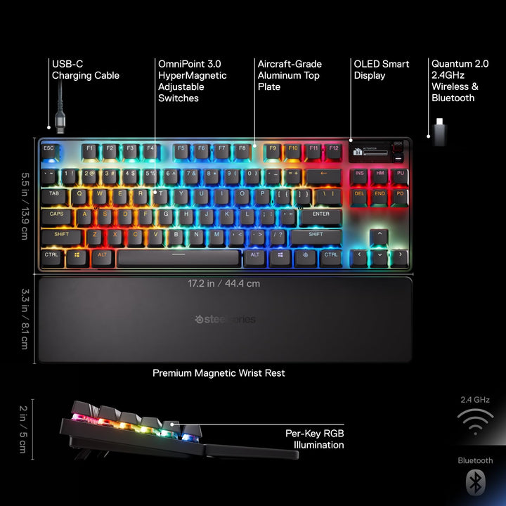 SteelSeries Apex Pro TKL Wireless Gen 3 (2025) - HyperMagnetic Gaming Keyboard