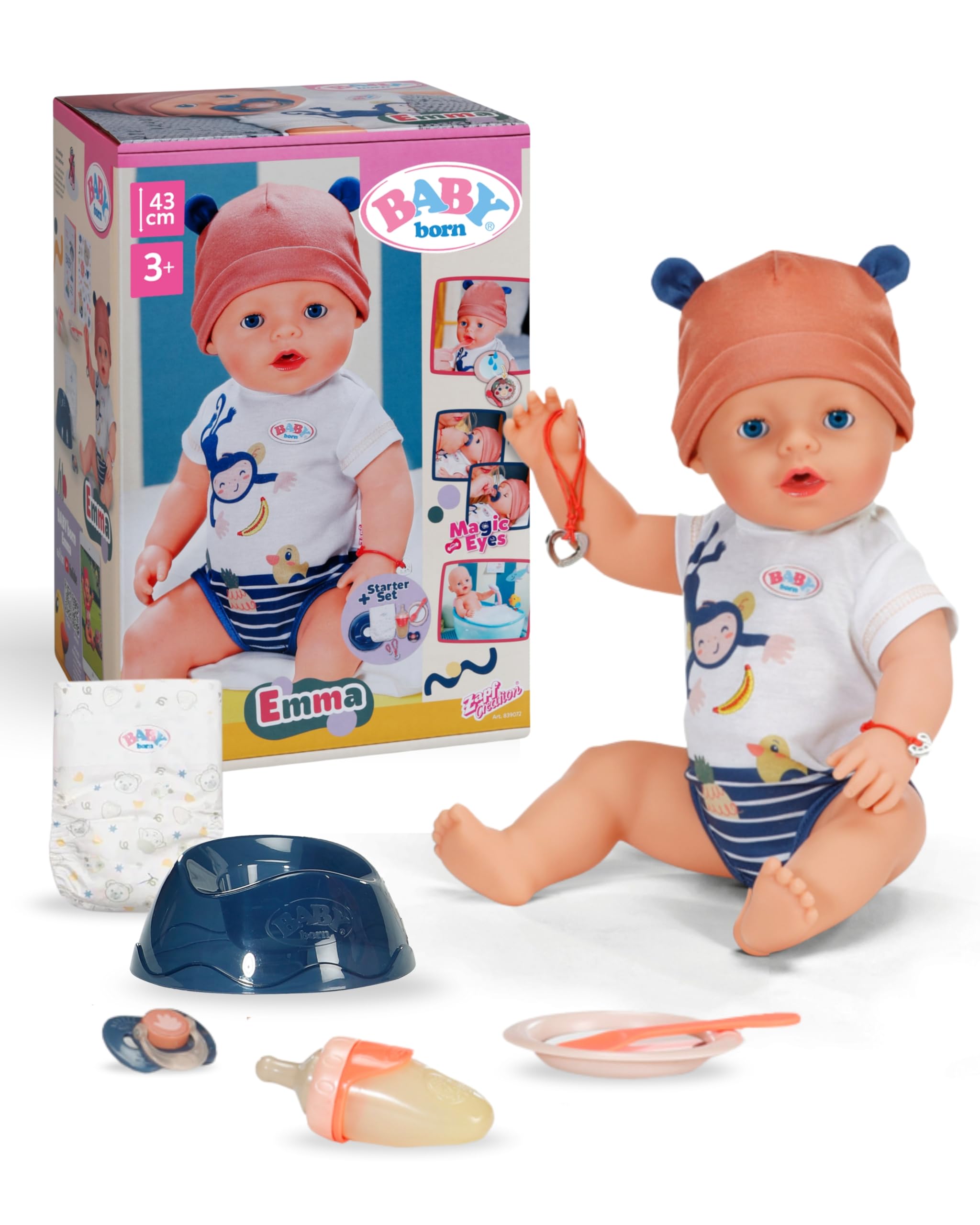 BABY born Emma Doll - 43 cm - 10 Functions | Jungle Style | Ages 3+
