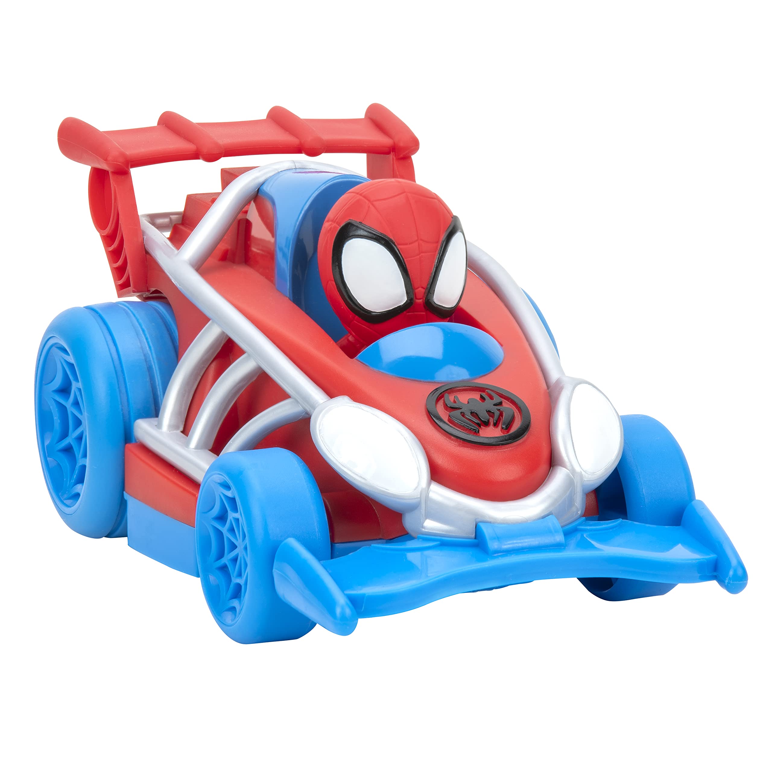 Spidey and his Amazing Friends Webbed Wheelie Pull Back Vehicle with Spidey Figure (SNF0015) 5