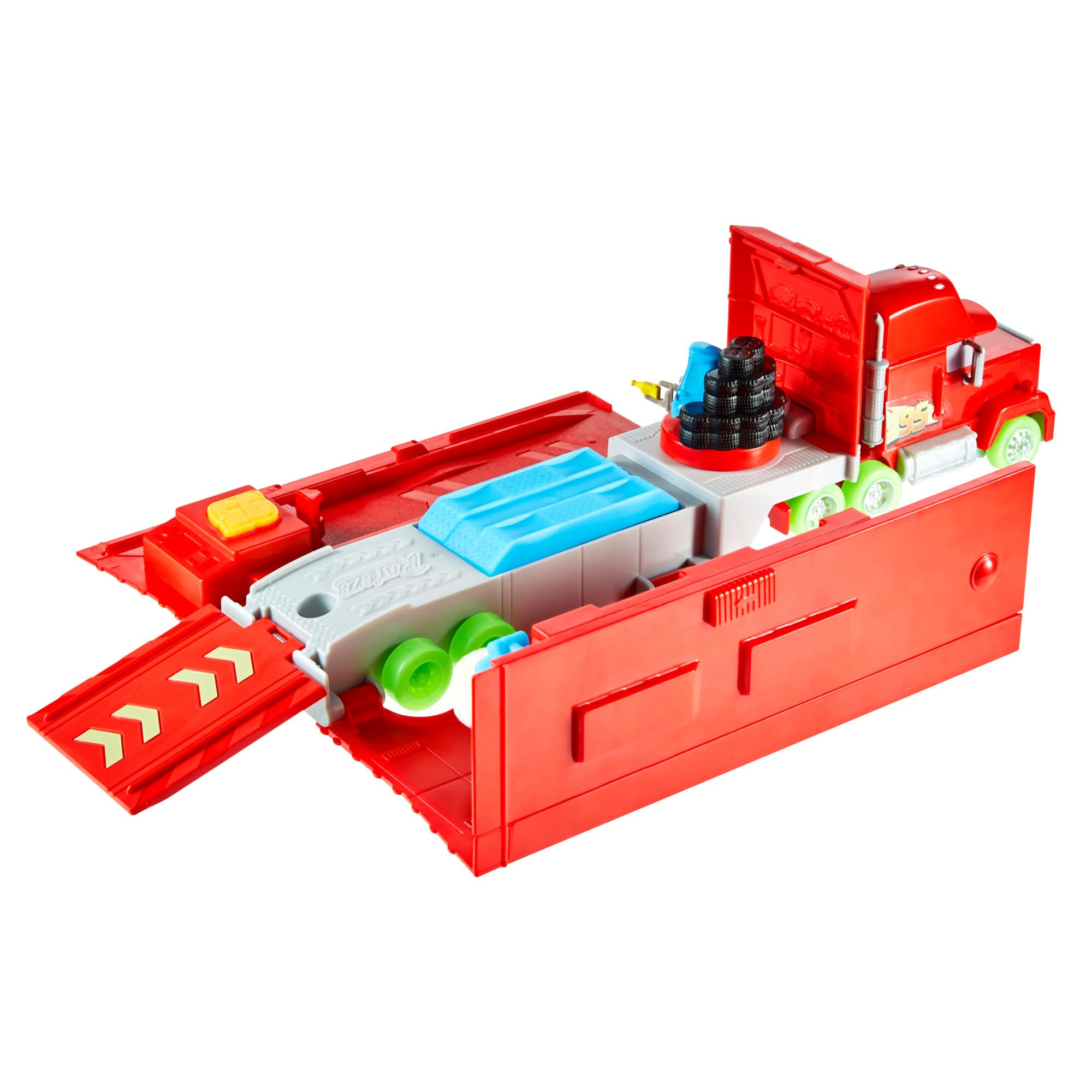 Mattel Disney and Pixar Cars Glow Racers Transforming Mack Playset | Glow-in-the-Dark Tune-Up Station | HPX76 2