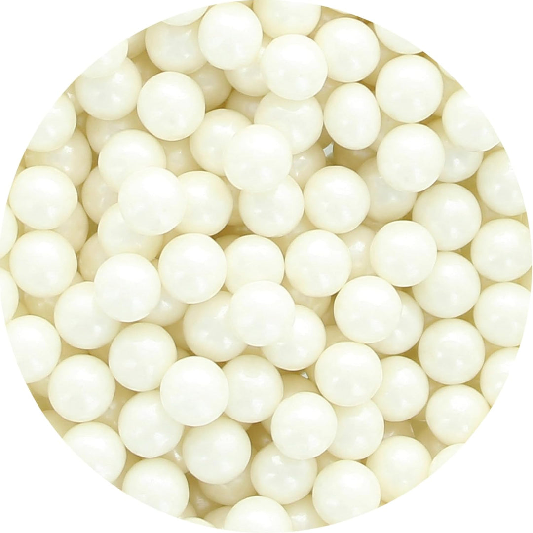 Culpitt Select Edible Pearls - White 7mm Cake Sprinkle Decorations, 500g