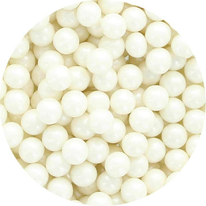 Culpitt Select Edible Pearls - White 7mm Cake Sprinkle Decorations, 500g