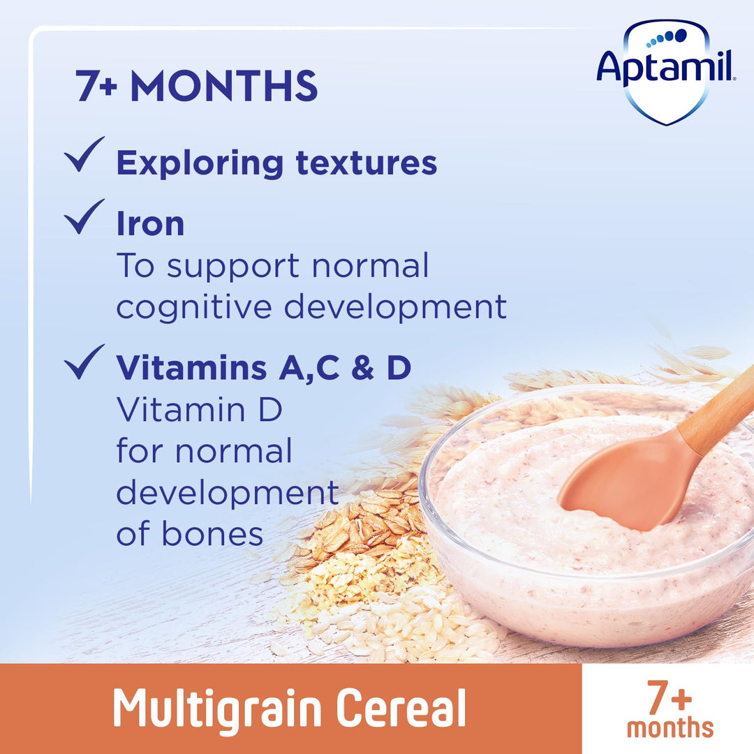 Aptamil Multigrain Porridge Baby Food Cereal, 7+ Months, 200g (Pack of 4)