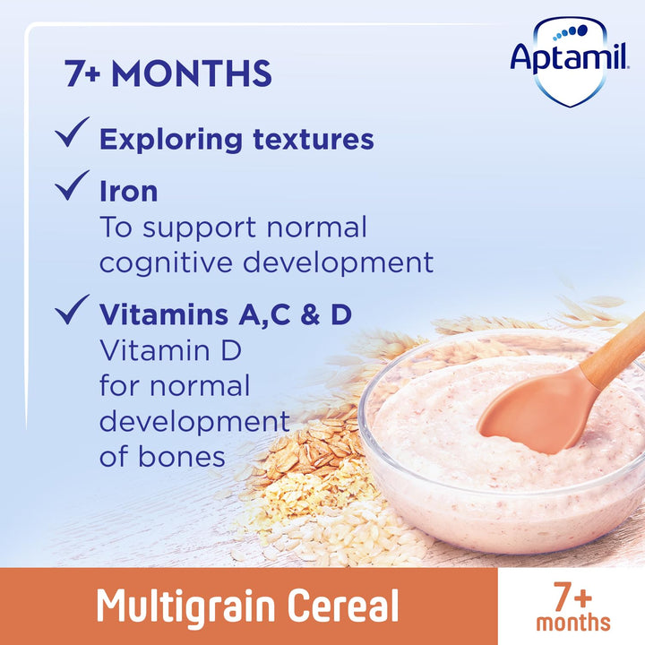 Aptamil Multigrain Porridge Baby Food Cereal, 7+ Months, 200g (Pack of 4)