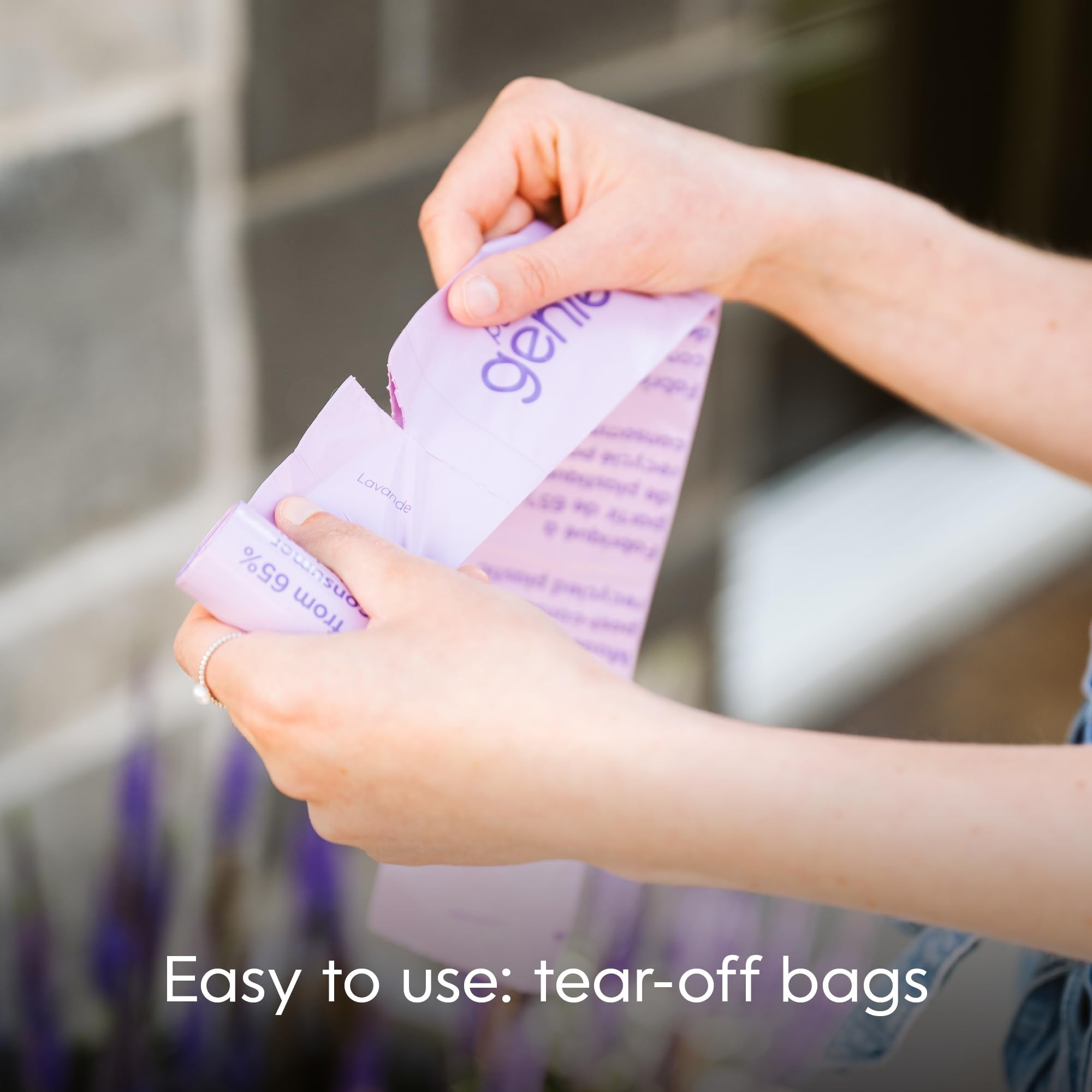 Pet Genie Dog Poo Bags - 120 Count Lavender Scented Rolls | Leakproof & Thick | 8 Rolls Pack 5