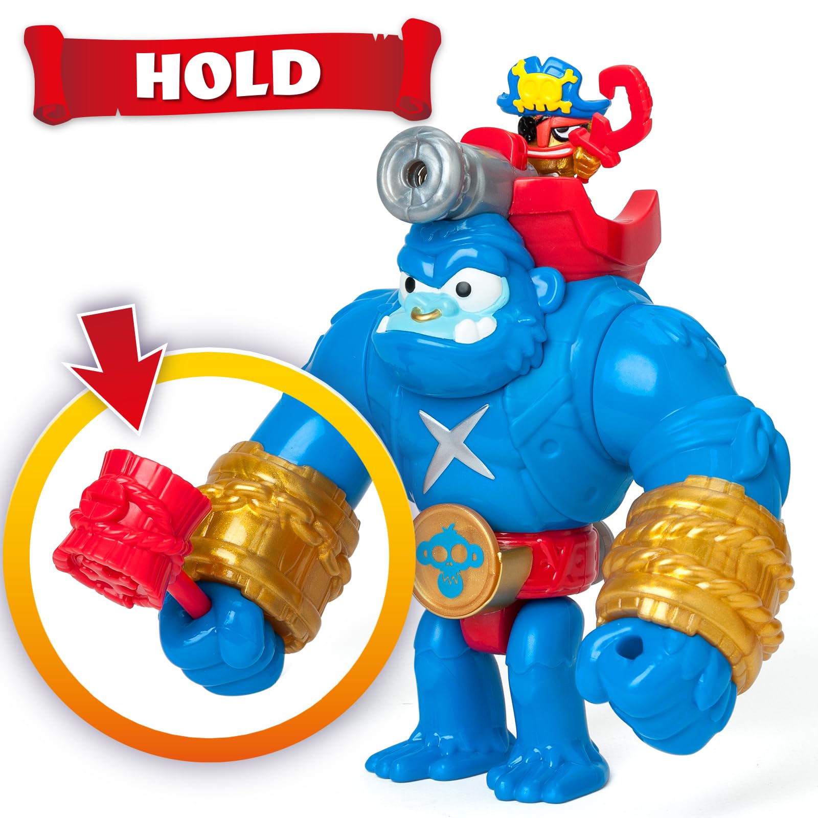 PIRATIX ADVENTURE WORLD Smash Jack Gorilla Bros Action Figure | 16.3 cm H | Blue Plastic 5