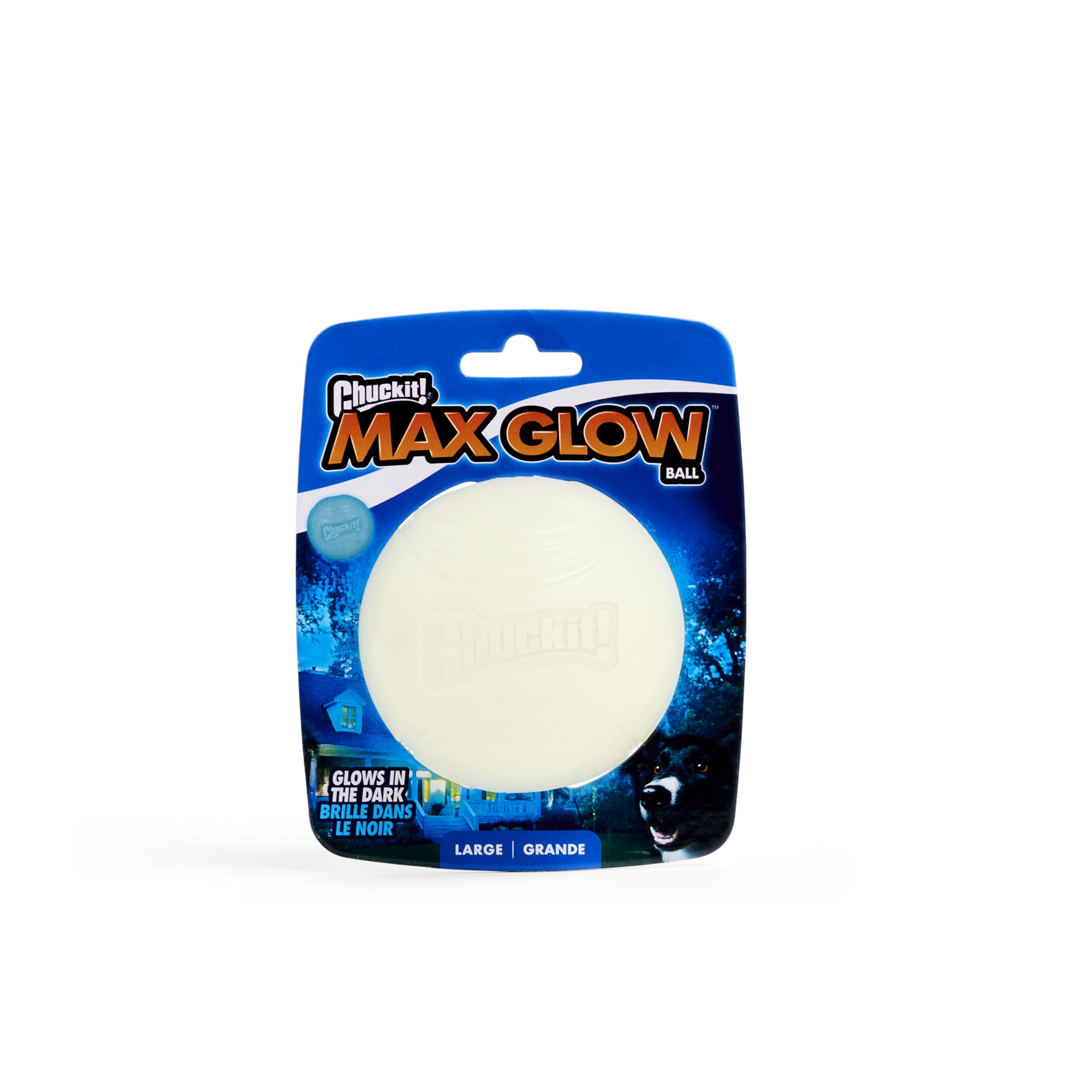 Chuckit! Max Glow Ball - Durable Rubber Fetch Toy | High Visibility | Large Size 6
