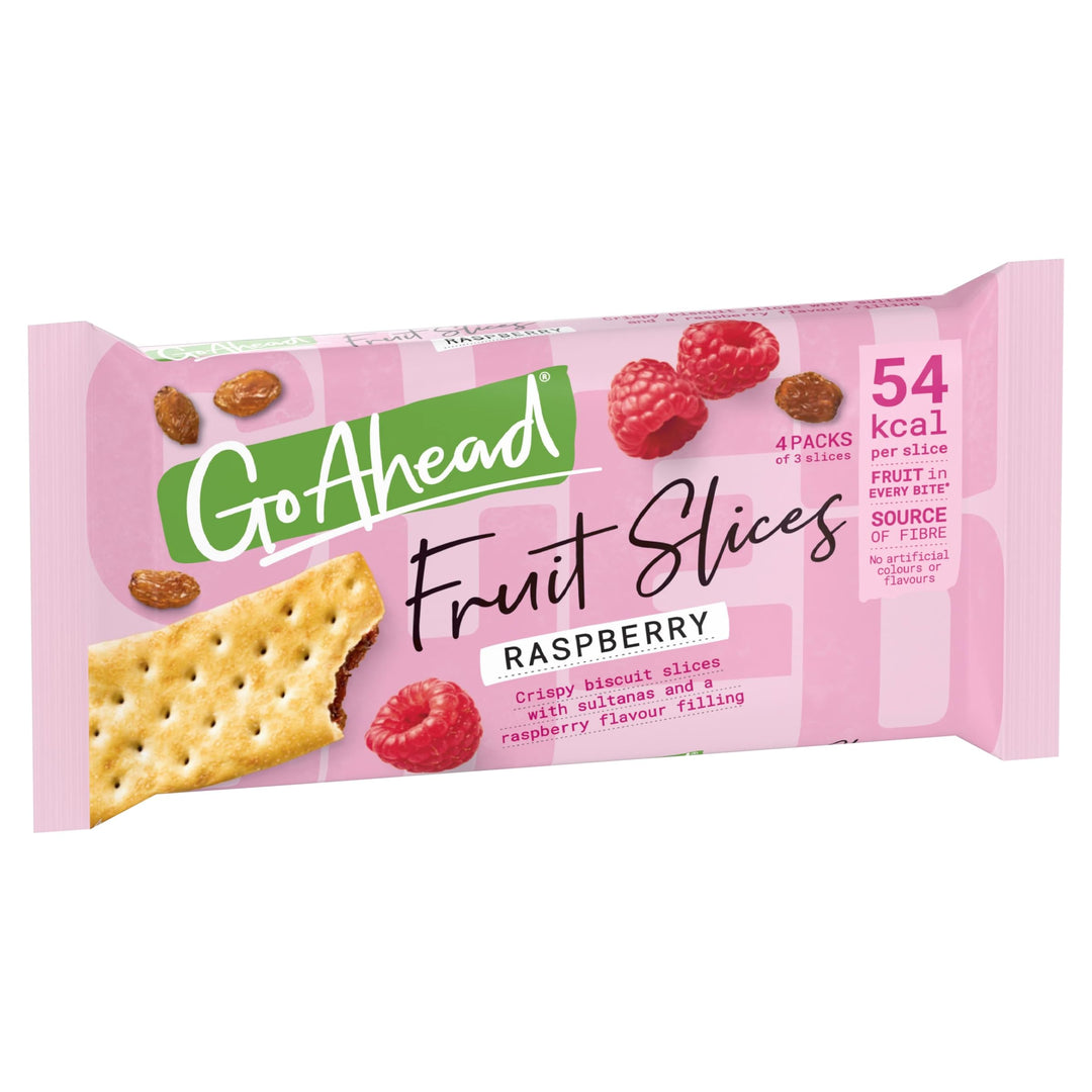 Go Ahead Raspberry Crispy Fruit Slices Snack Bars Multipack, 4 x 43.6 g
