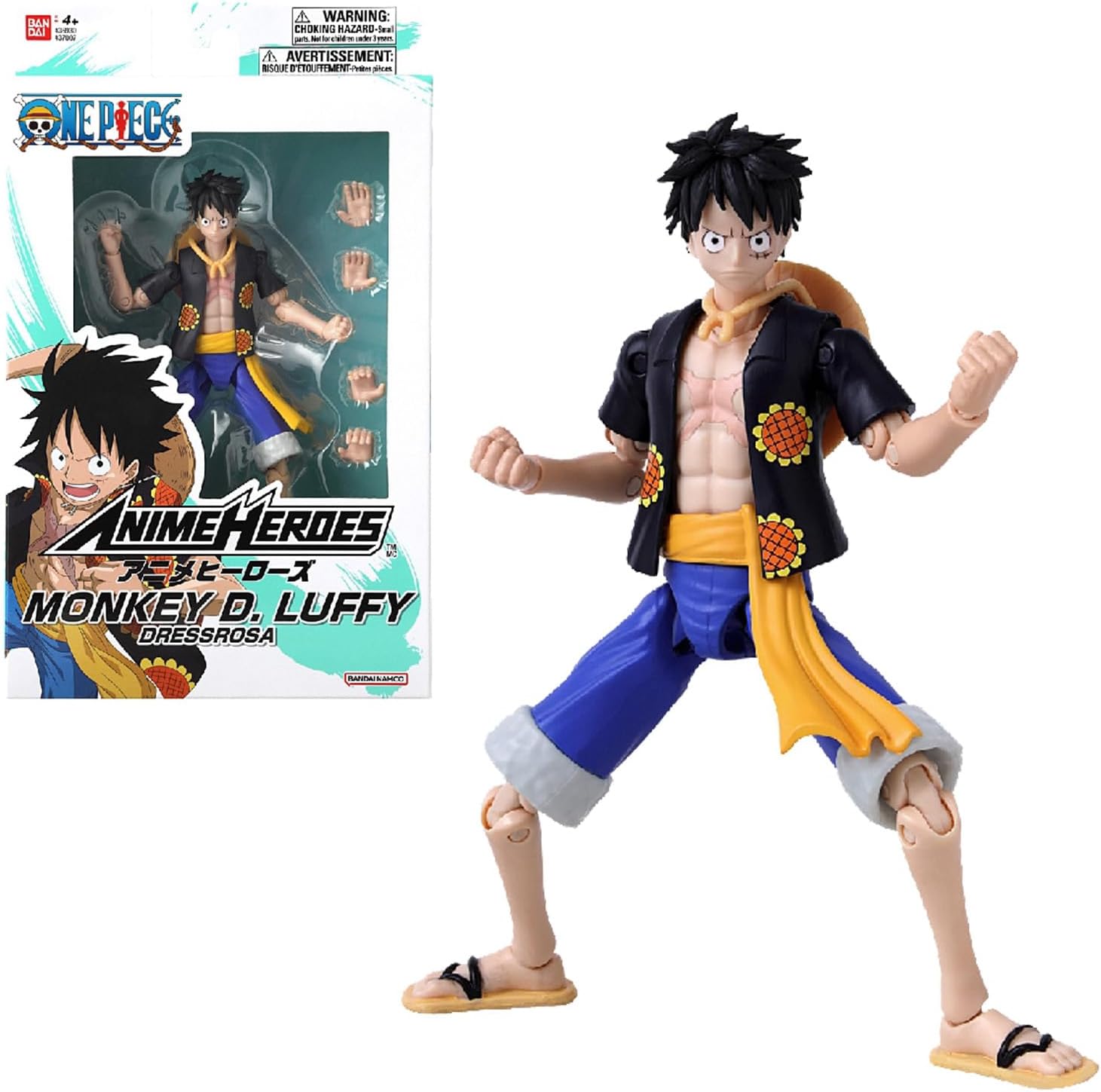 Monkey D. Luffy 'Dressrosa Version' Action Figure - 17cm Anime Heroes Collectible by Bandai 1