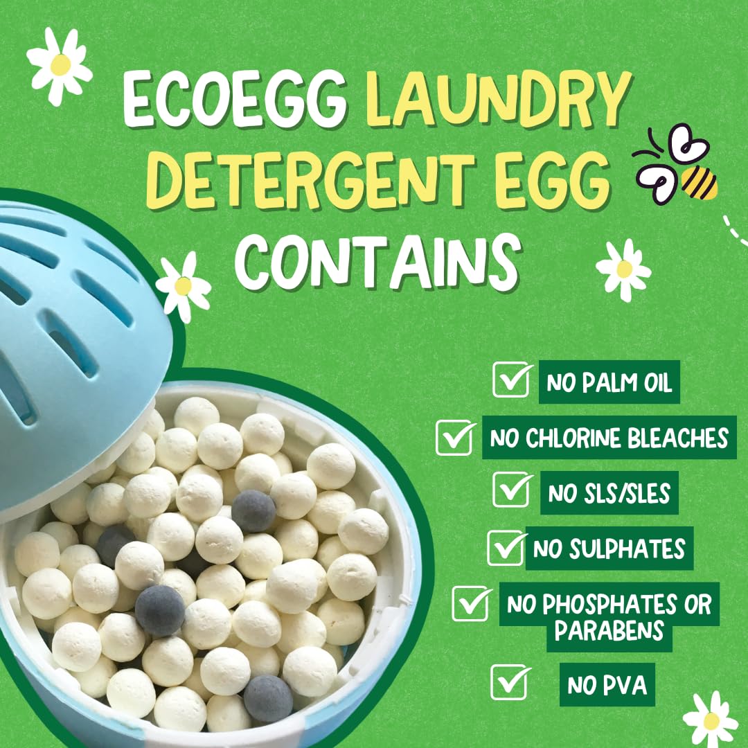 Ecoegg Laundry Egg - 70 Washes, Non-Bio Detergent for Sensitive Skin | Fresh Linen Scent 7