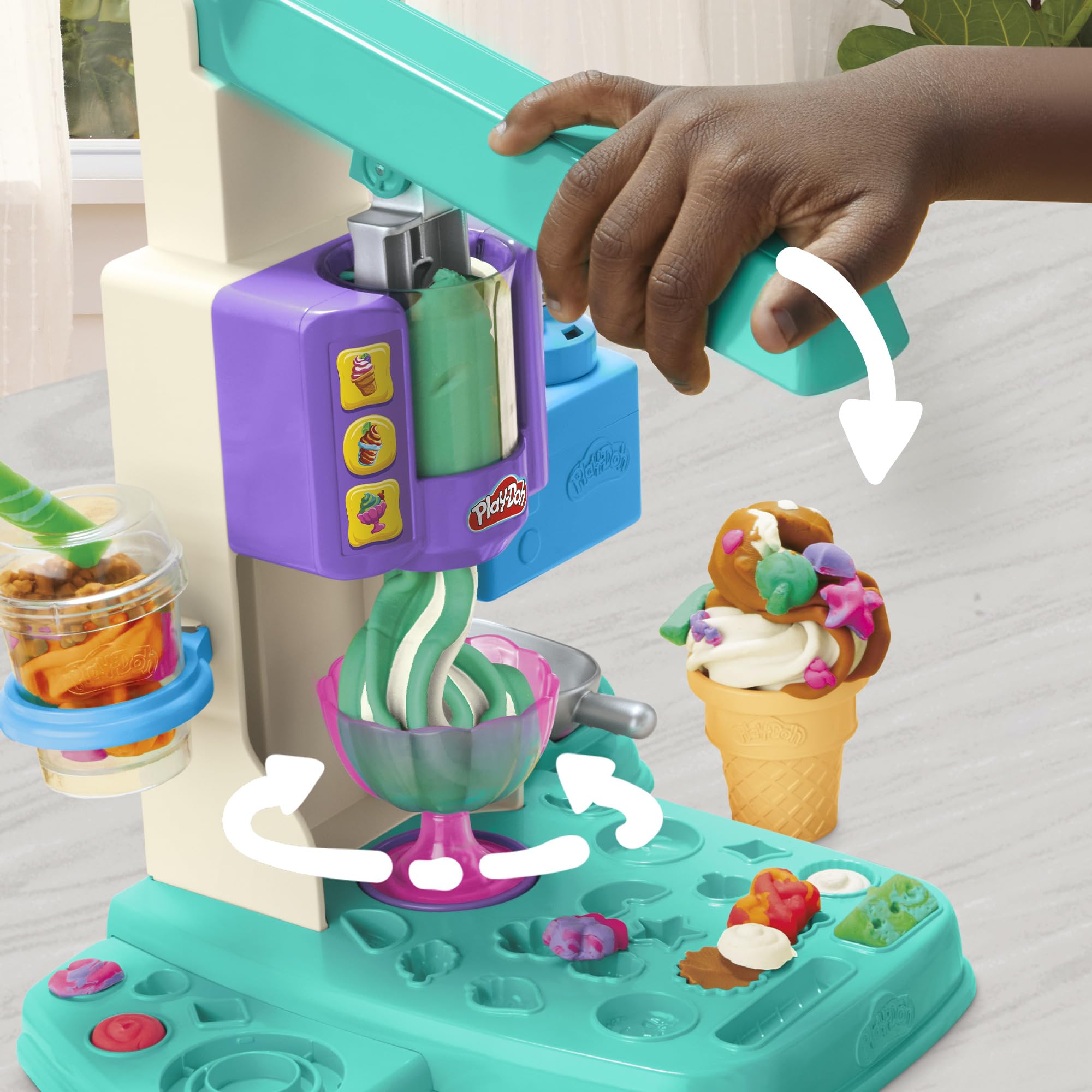 Play-Doh Rainbow Swirl Ice Cream Playset - Creative Arts & Crafts Toy for Kids 3+