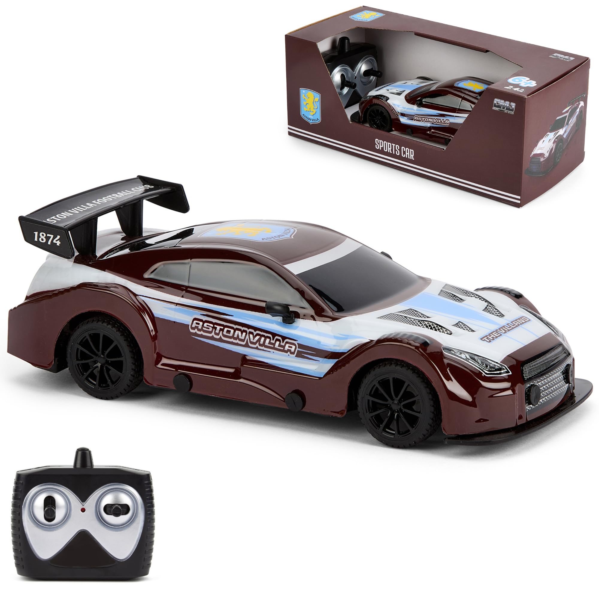 Aston Villa FC Officially Licensed RC Sports Car - 1:24 Scale Remote Controlled Vehicle for Kids 6