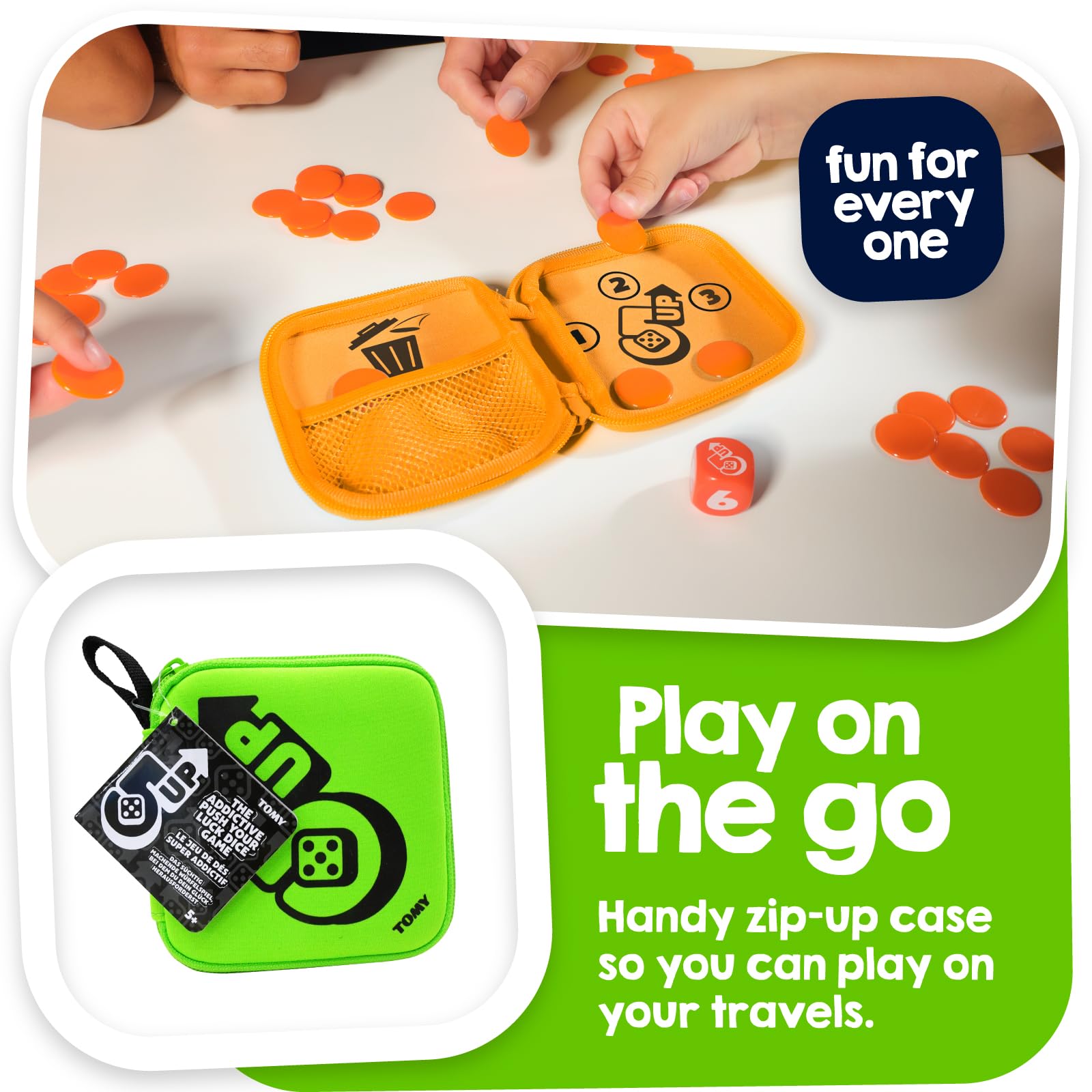 TOMY Games 5 Up Dice Game - Push Your Luck Family Board Game for 2-4 Players 10