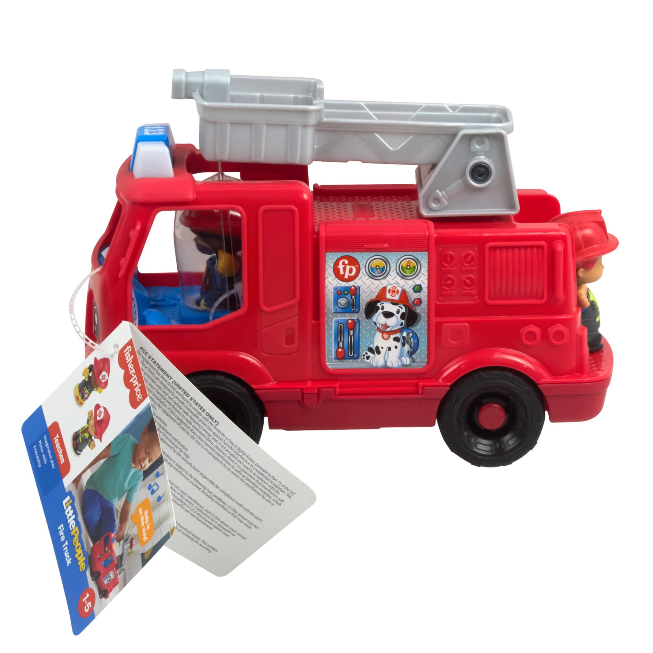 Fisher-Price Little People Fire Truck Push-Along Toy with Lights & Music | Ages 1-5 6
