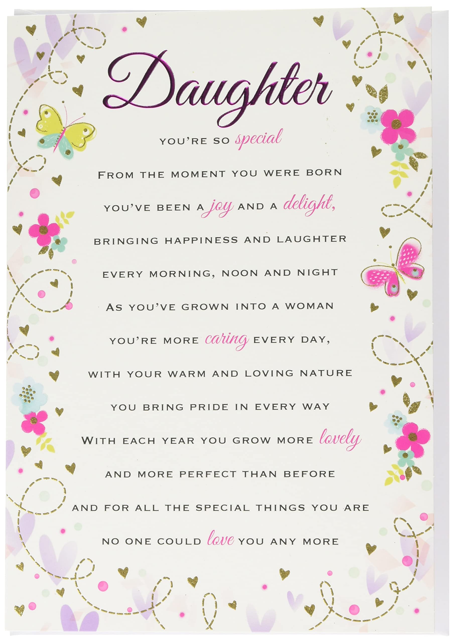Piccadilly Greetings Heartfelt Wishes Sentimental Birthday Card for Daughter | 9 x 6 inches 1