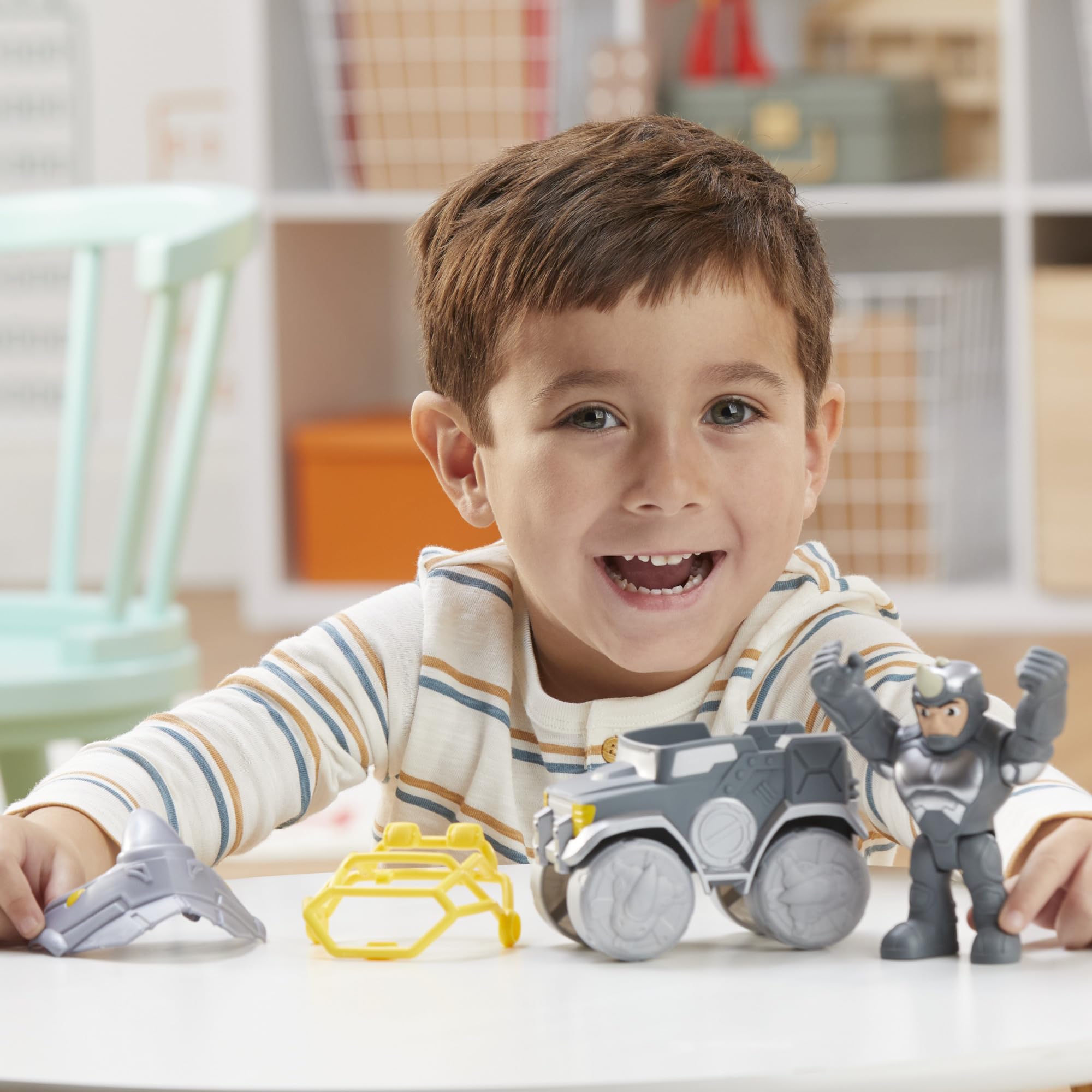 SPIDEY AND HIS AMAZING FRIENDS Rhino Wrecker Toy Set with 4-Inch Poseable Figure | Ages 3+ 2