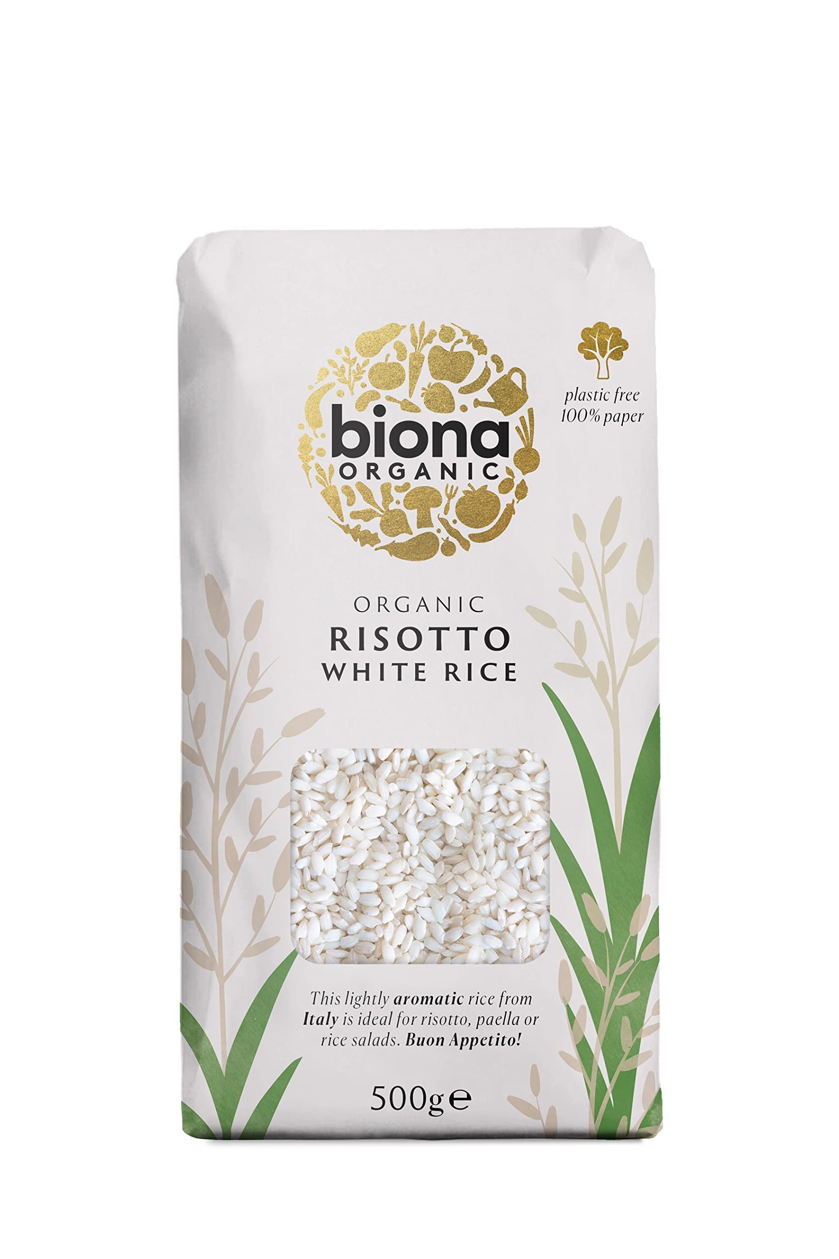 Biona Organic Risotto Rice White - 500g Pack | Ideal for Risotto & Paella 1