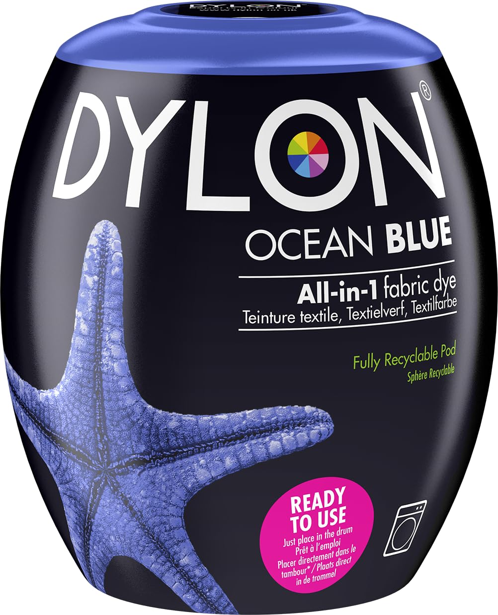Dylon Washing Machine Fabric Dye Pod for Clothes & Soft Furnishings, 350g - Ocean Blue
