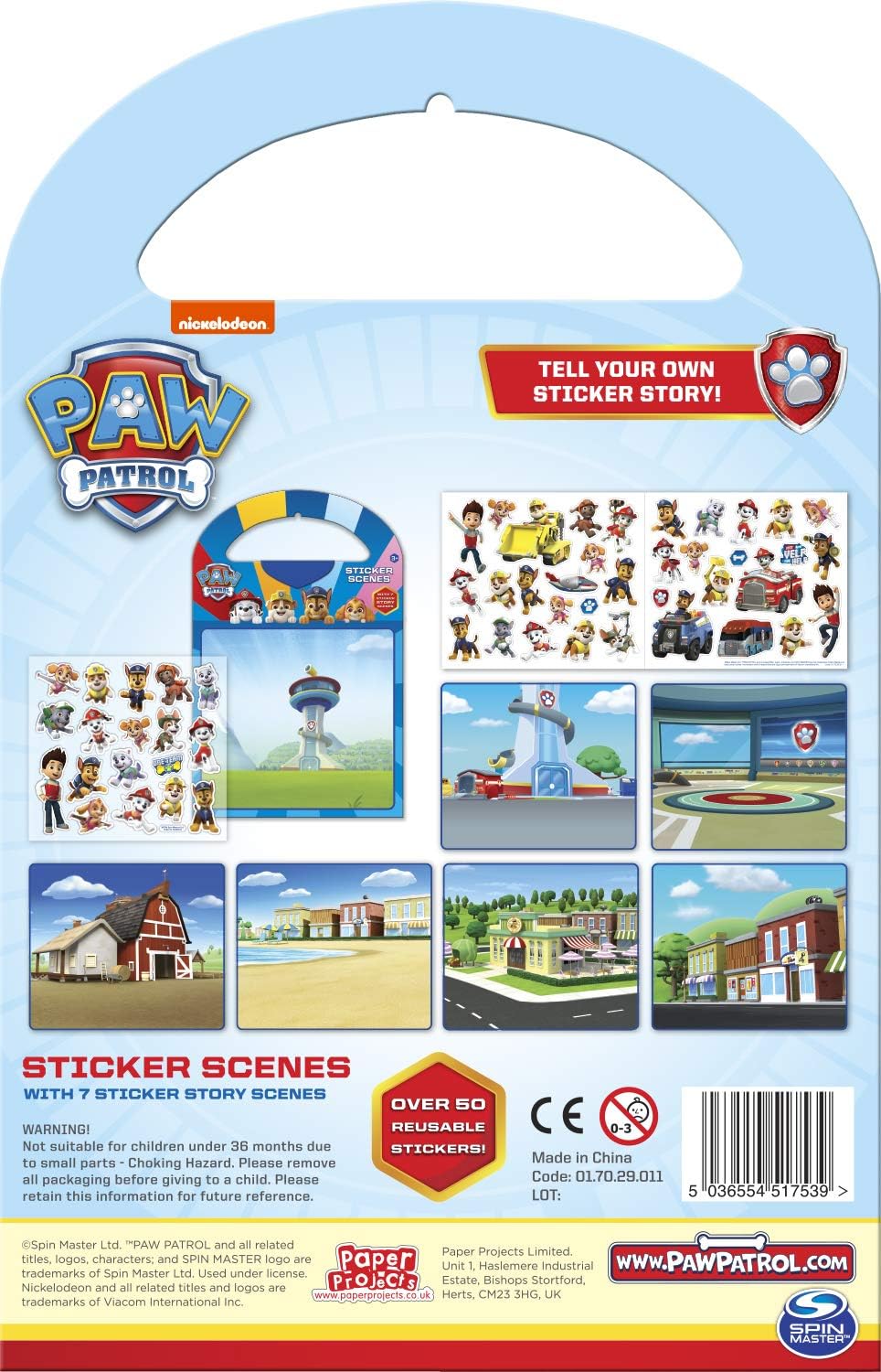 Paper Projects Paw Patrol Activity Set - Reusable Sticker Scene Pack with 50 Pieces 2