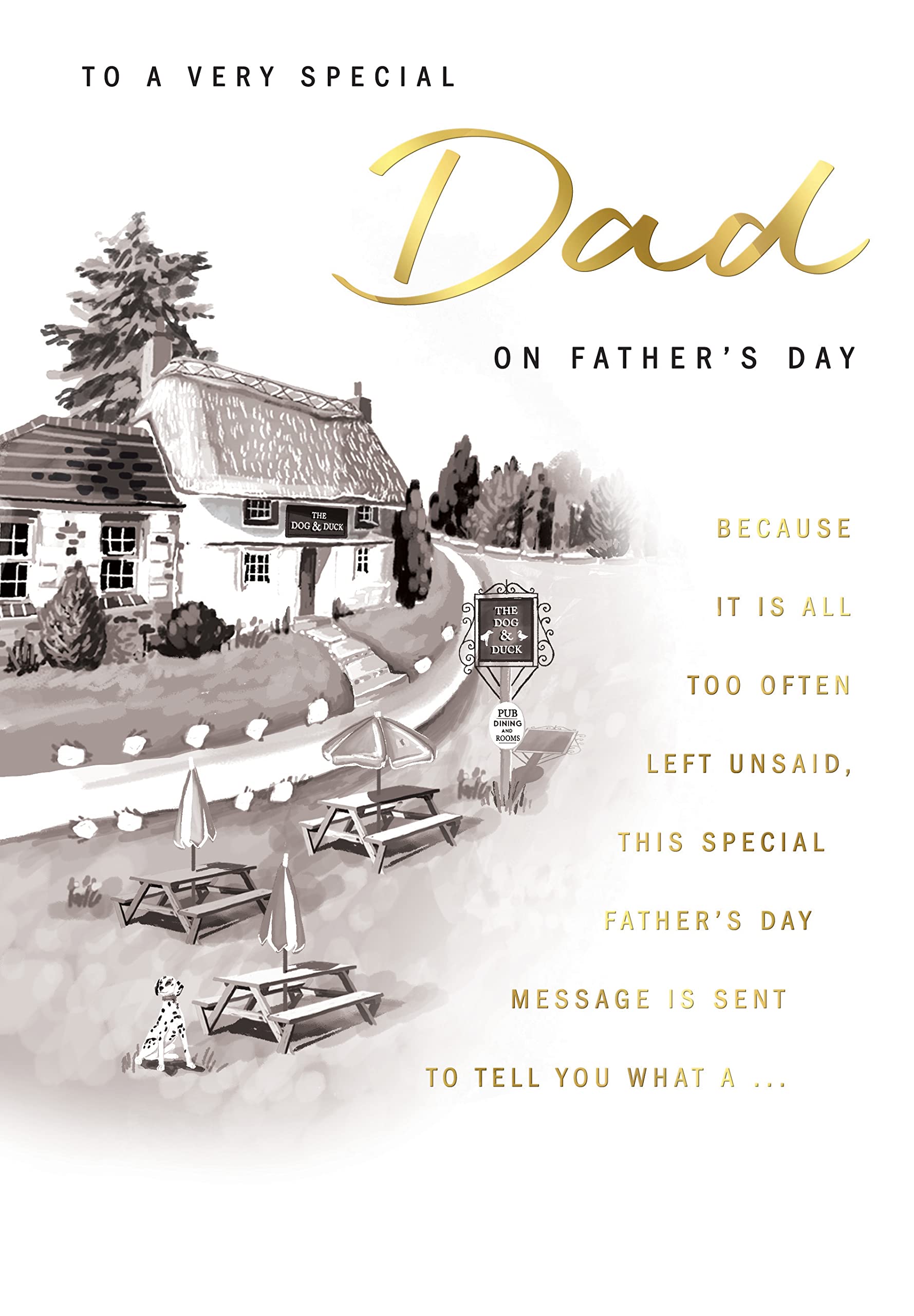 Piccadilly Greetings Traditional Father's Day Card - Dad | 9 x 6 Inches | Black and White 1