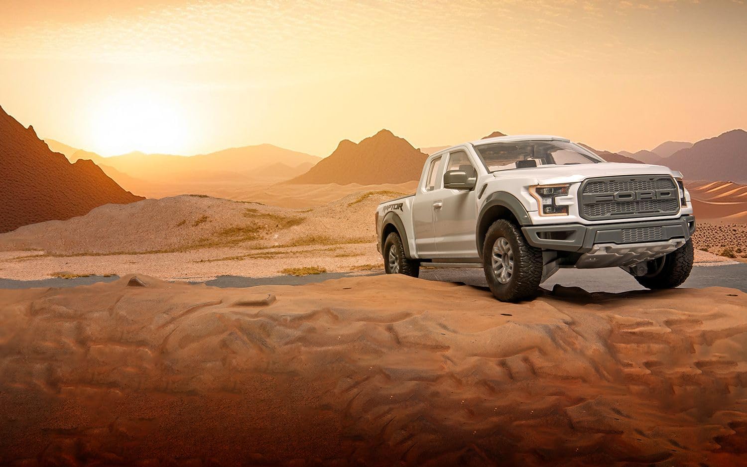 Airfix QUICKBUILD Ford F-150 Raptor Grey Model Car Kit - Snap-Together Building Set for Kids & Adults 14